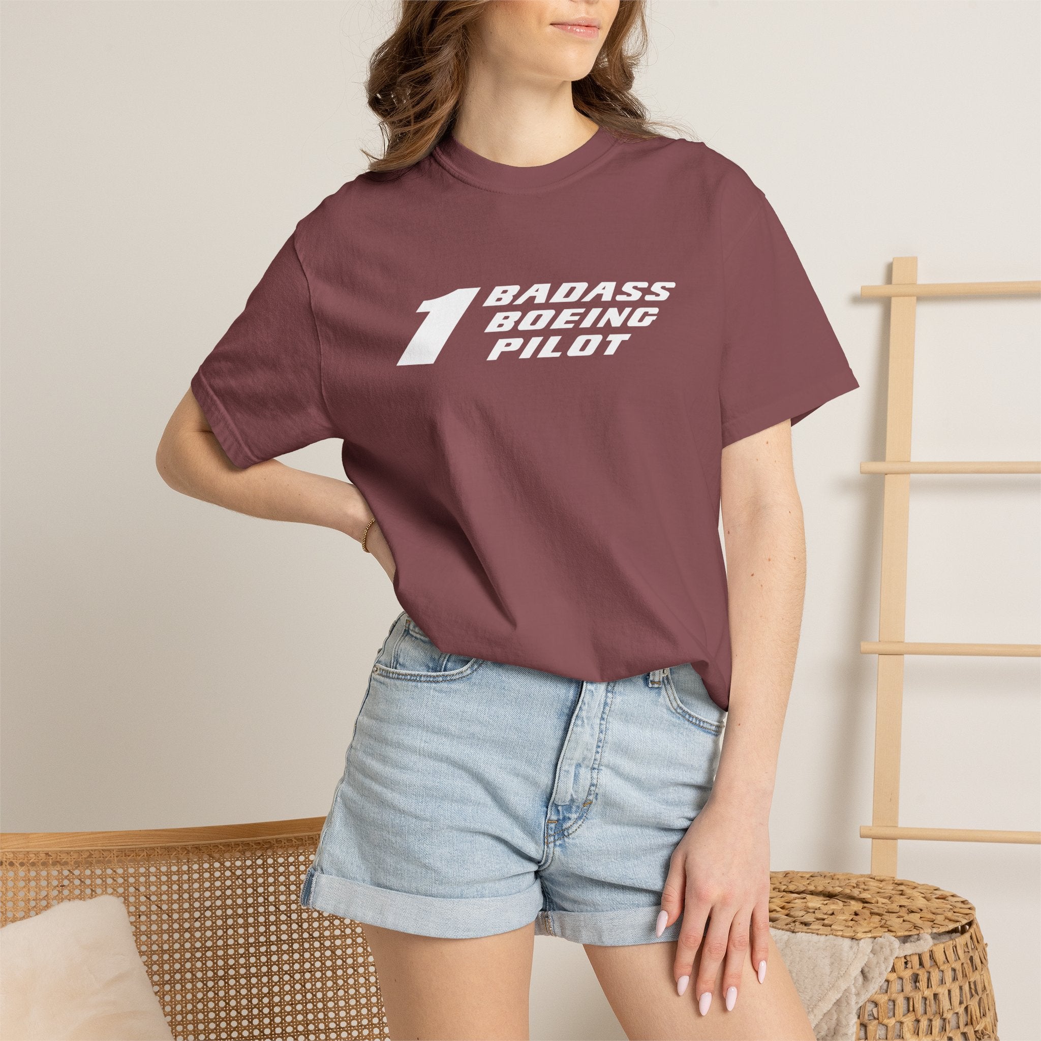 1 Badass Boeing Pilot T-Shirt — Bold Typography Tee for Aviators