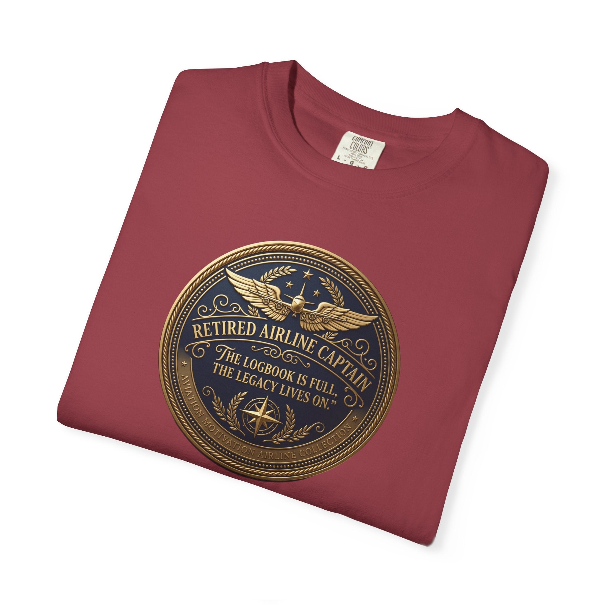 Retired Airline Captain T-Shirt — “The Logbook Is Full. The Legacy Lives On.”