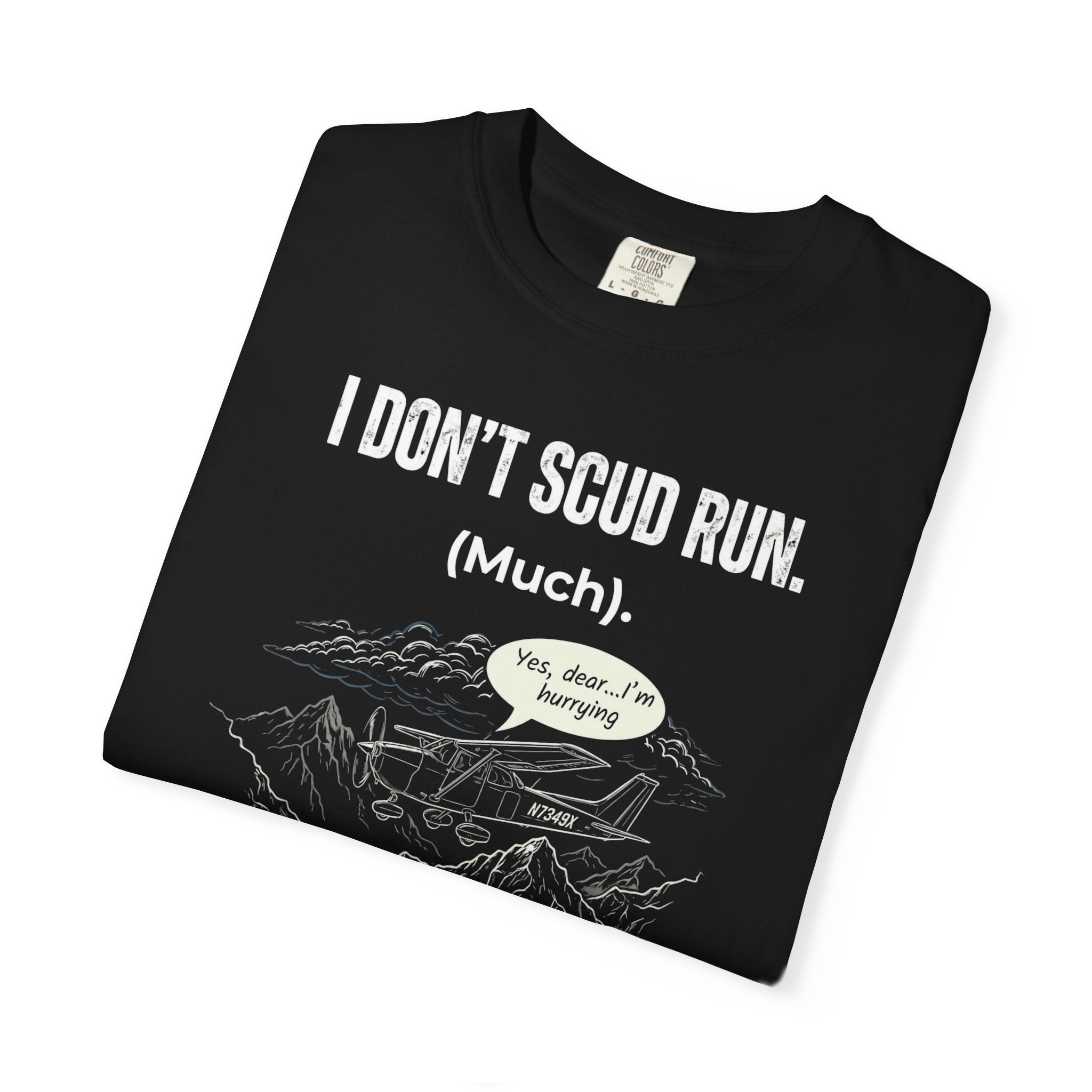 Sarcastic Pilot T‑Shirt — 'Scud Running' Aviation Tee for Pilots & Flight Fans