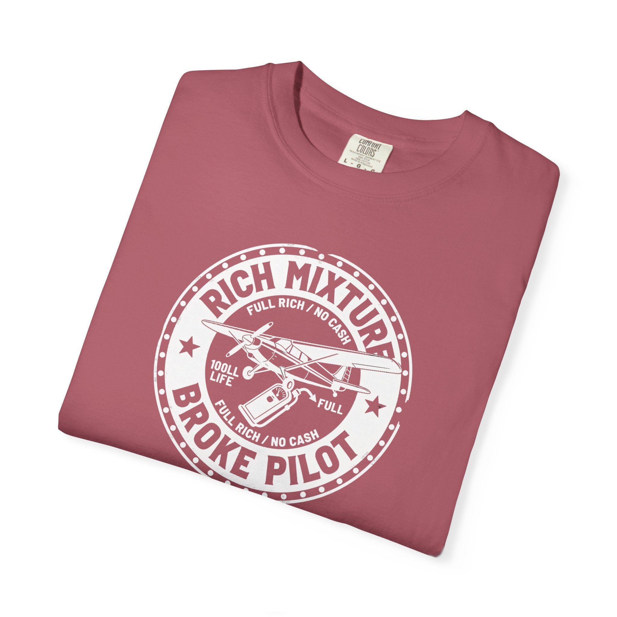Broke Pilot T-Shirt — Funny Pilot Tee, 'Rich Mixture, Broke Pilot' Aviation Gift