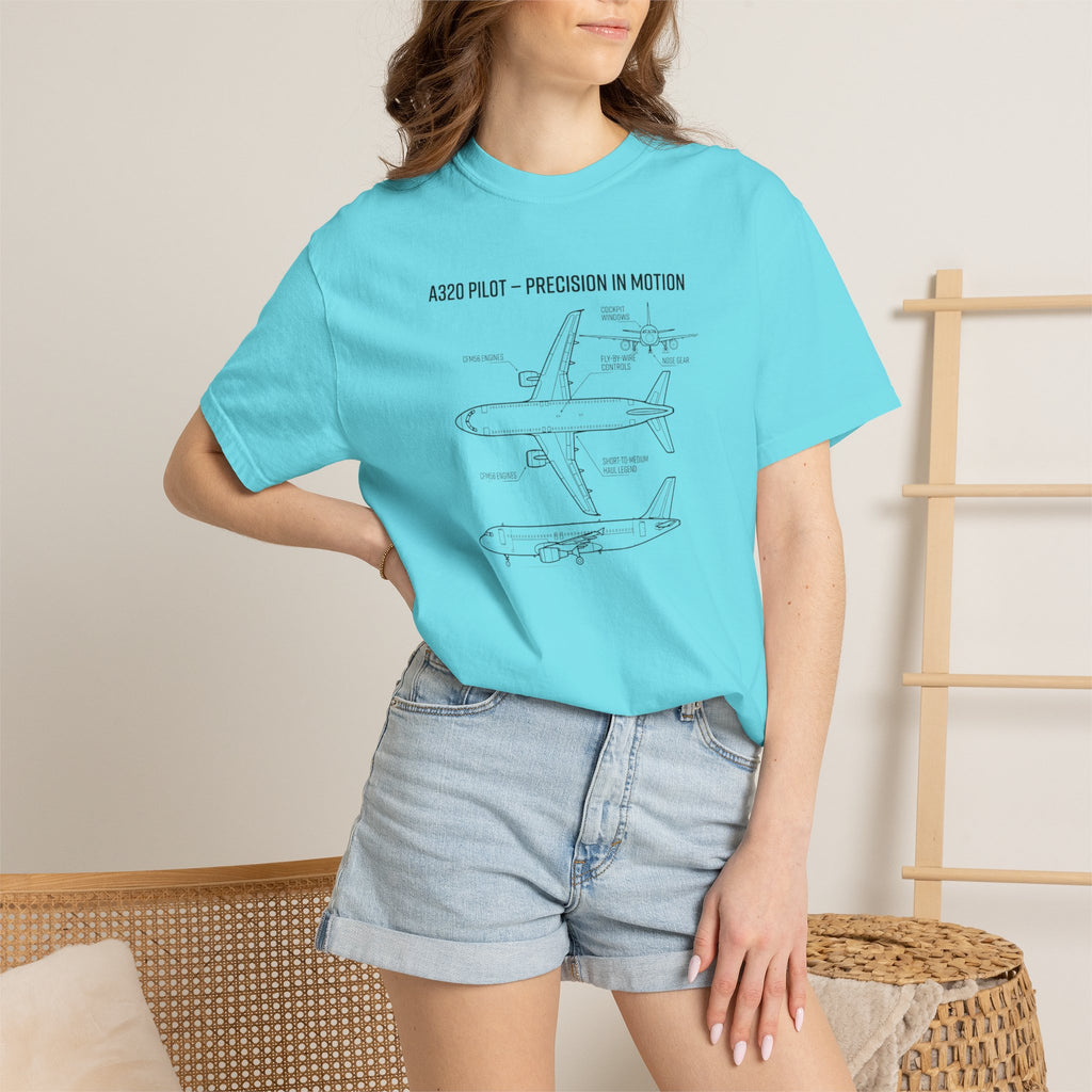 Airbus A320 Schematic T-Shirt — 'Precision in Motion' Aviation Tee