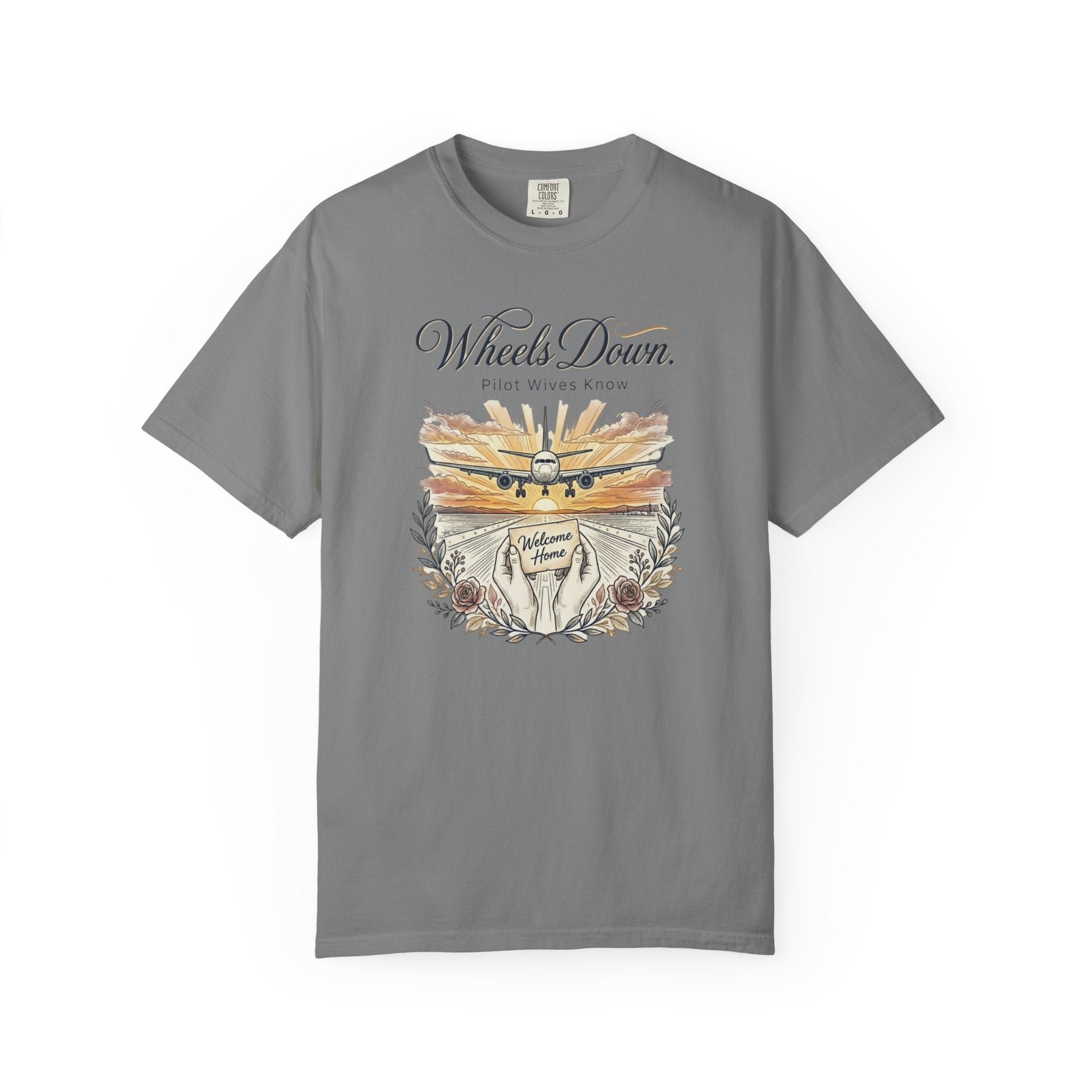 Pilot Wives Tribute T-Shirt — "Pilot Wives Know - Wheels Down"