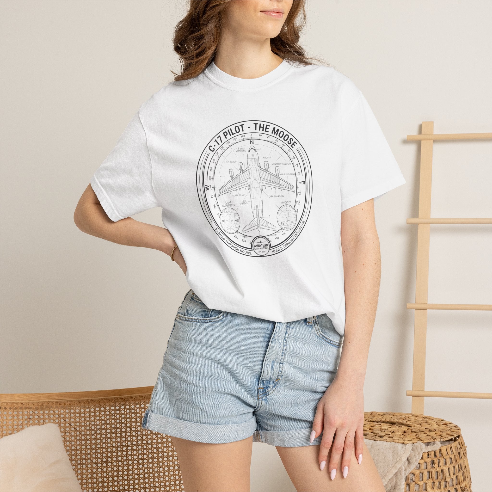 C-17 Pilot Vintage Aviation Tee - The Moose Aircraft T-Shirt