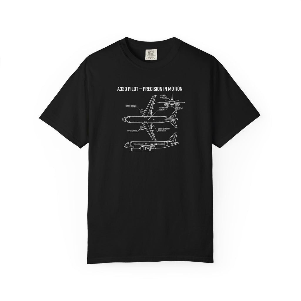 Airbus A320 Schematic T-Shirt — 'Precision in Motion' Aviation Tee