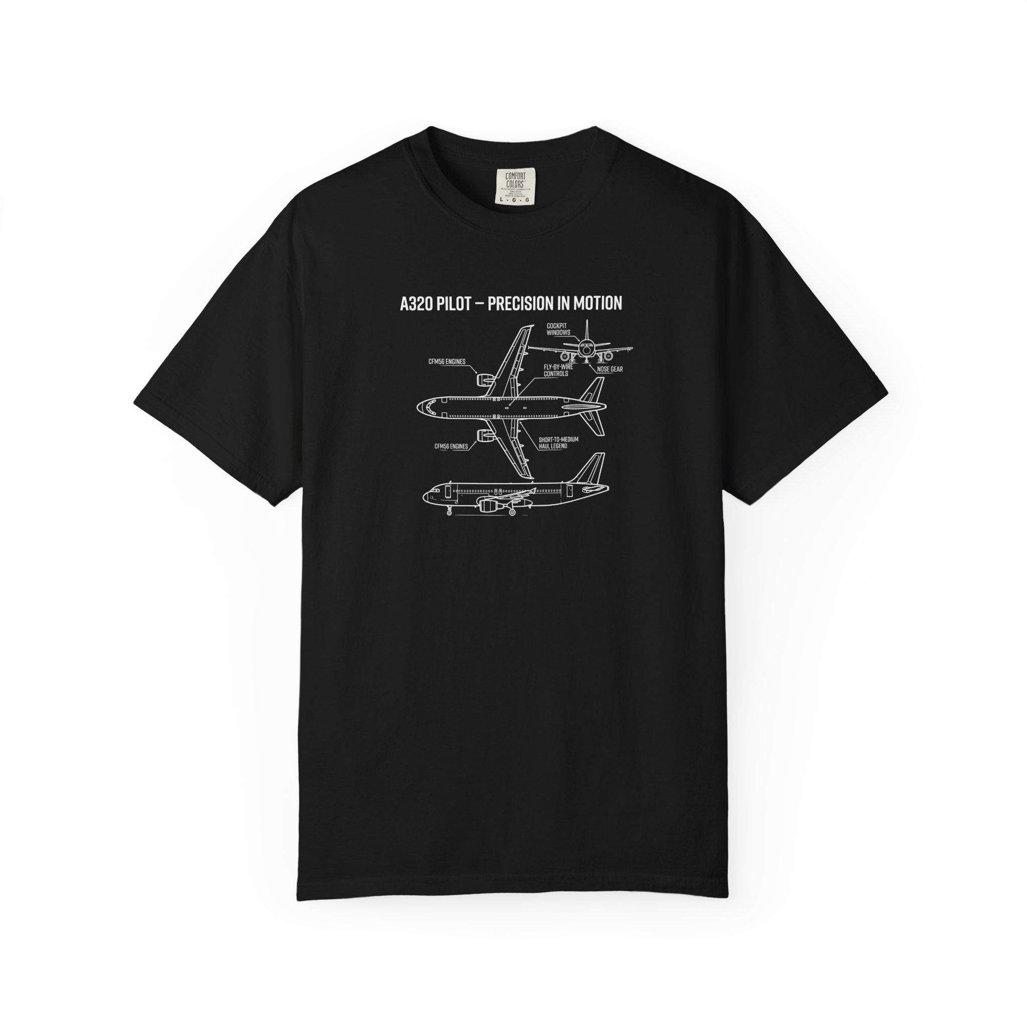 Airbus A320 Schematic T-Shirt — 'Precision in Motion' Aviation Tee