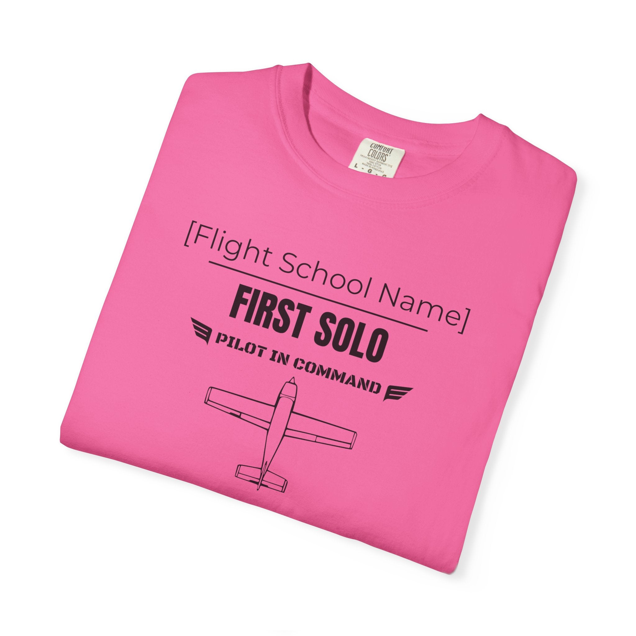 Student Pilot Solo Flight T-Shirt — Personalized Flight School Benchmark Tee