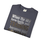 Flight Training T-Shirt — "When The sky Turns Hostile, Your Training Becomes Your Compass"