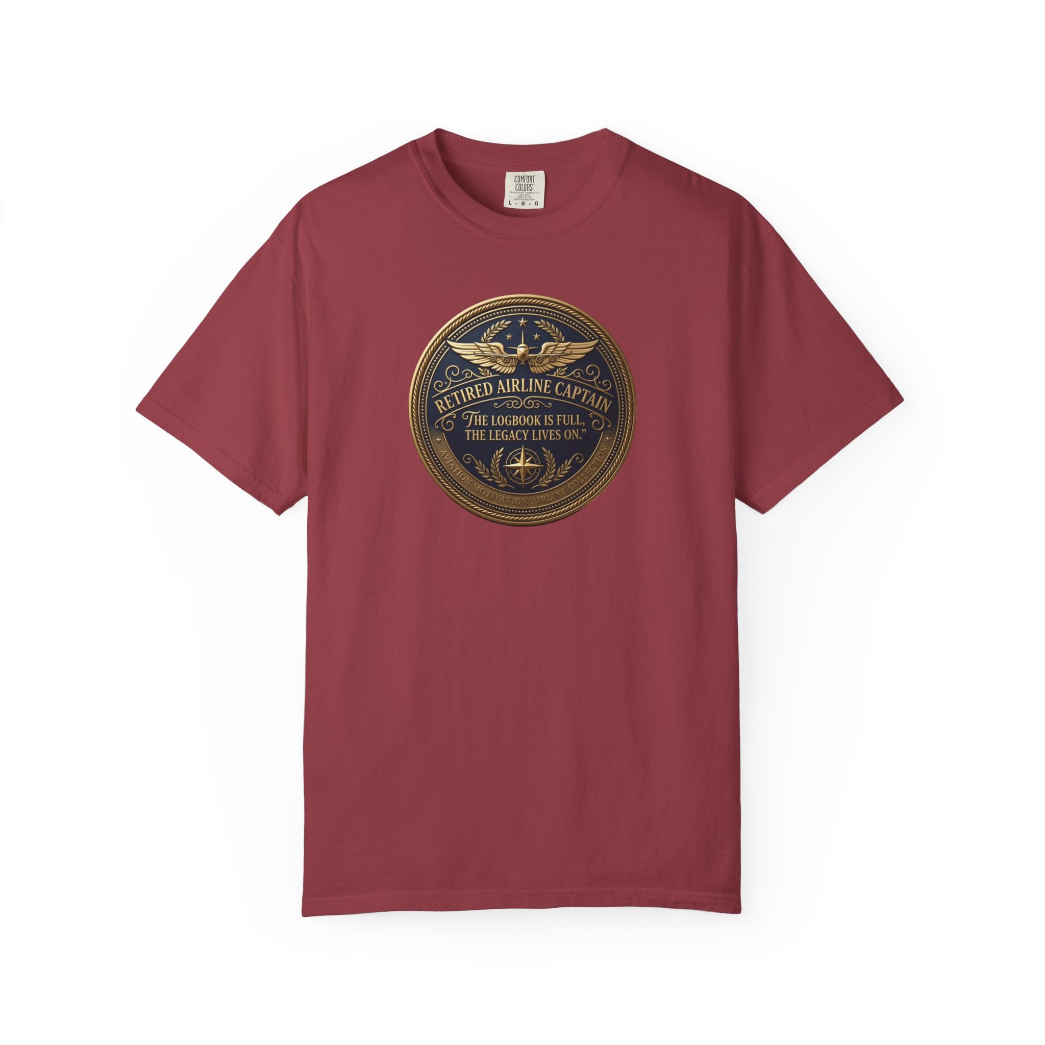 Retired Airline Captain T-Shirt — “The Logbook Is Full. The Legacy Lives On.”