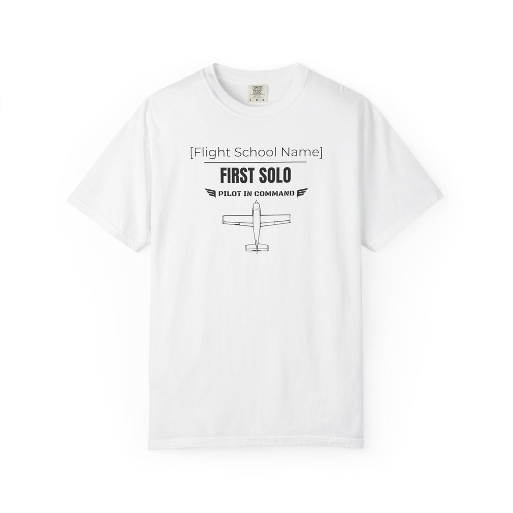 Student Pilot Solo Flight T-Shirt — Personalized Flight School Benchmark Tee