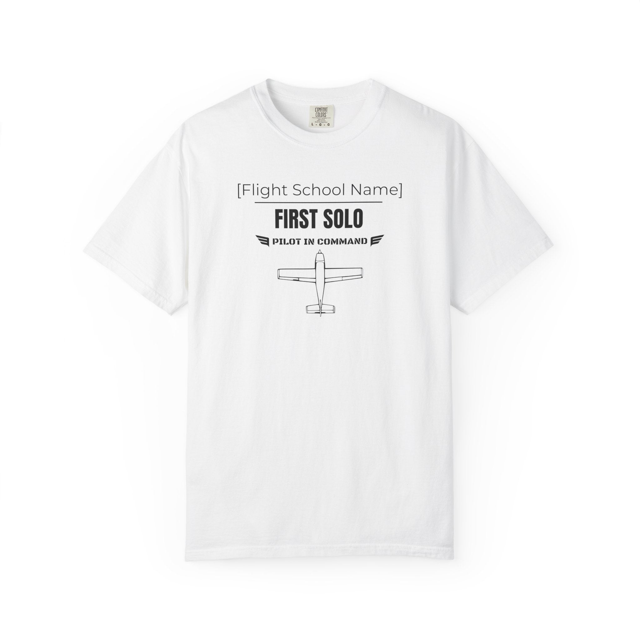 Student Pilot Solo Flight T-Shirt — Personalized Flight School Benchmark Tee