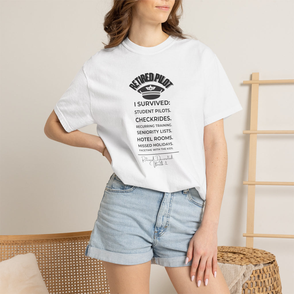 Retired Pilot shirt - I Survived!