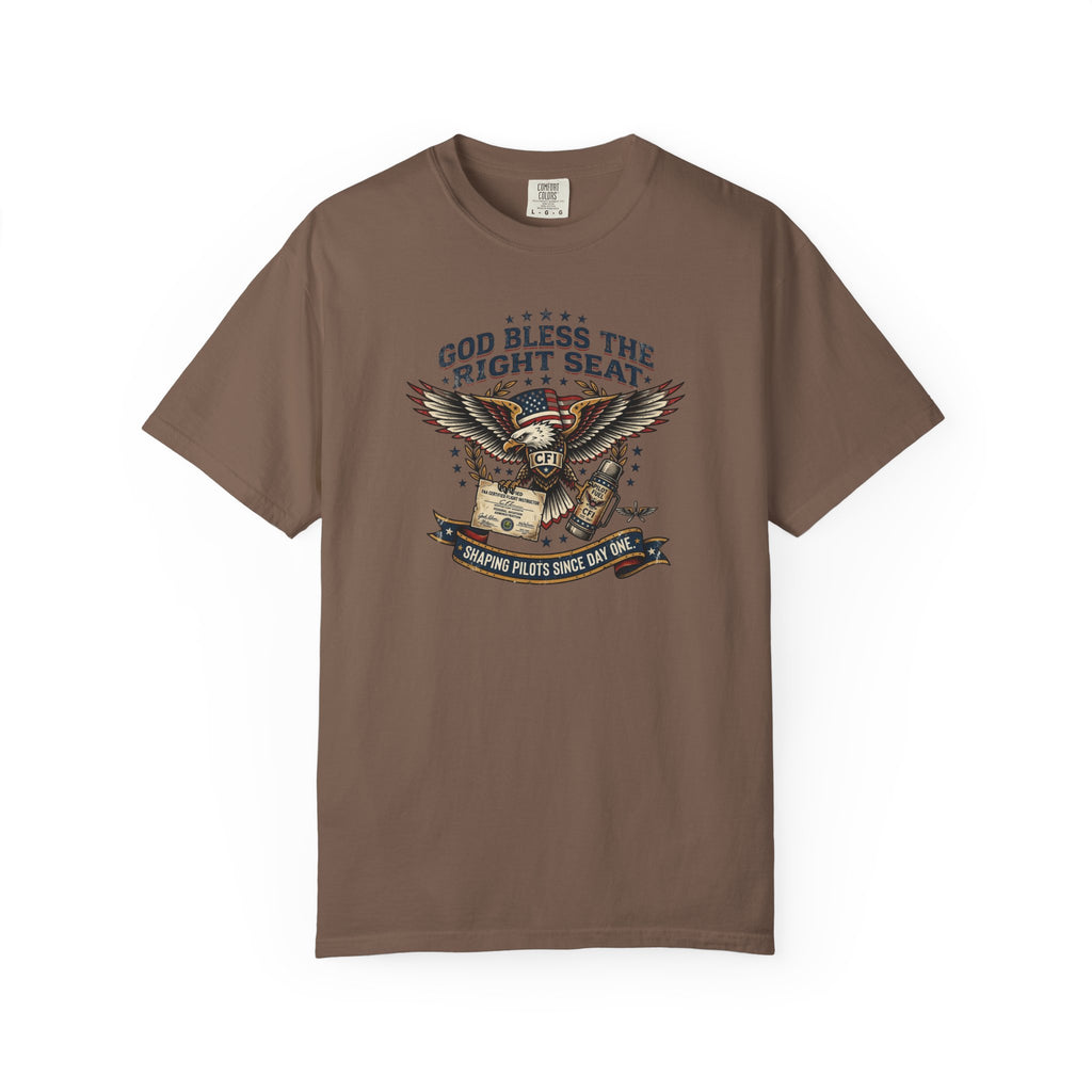 God Bless the Right Seat Pilot T-Shirt — Funny Flight Instructor Tee