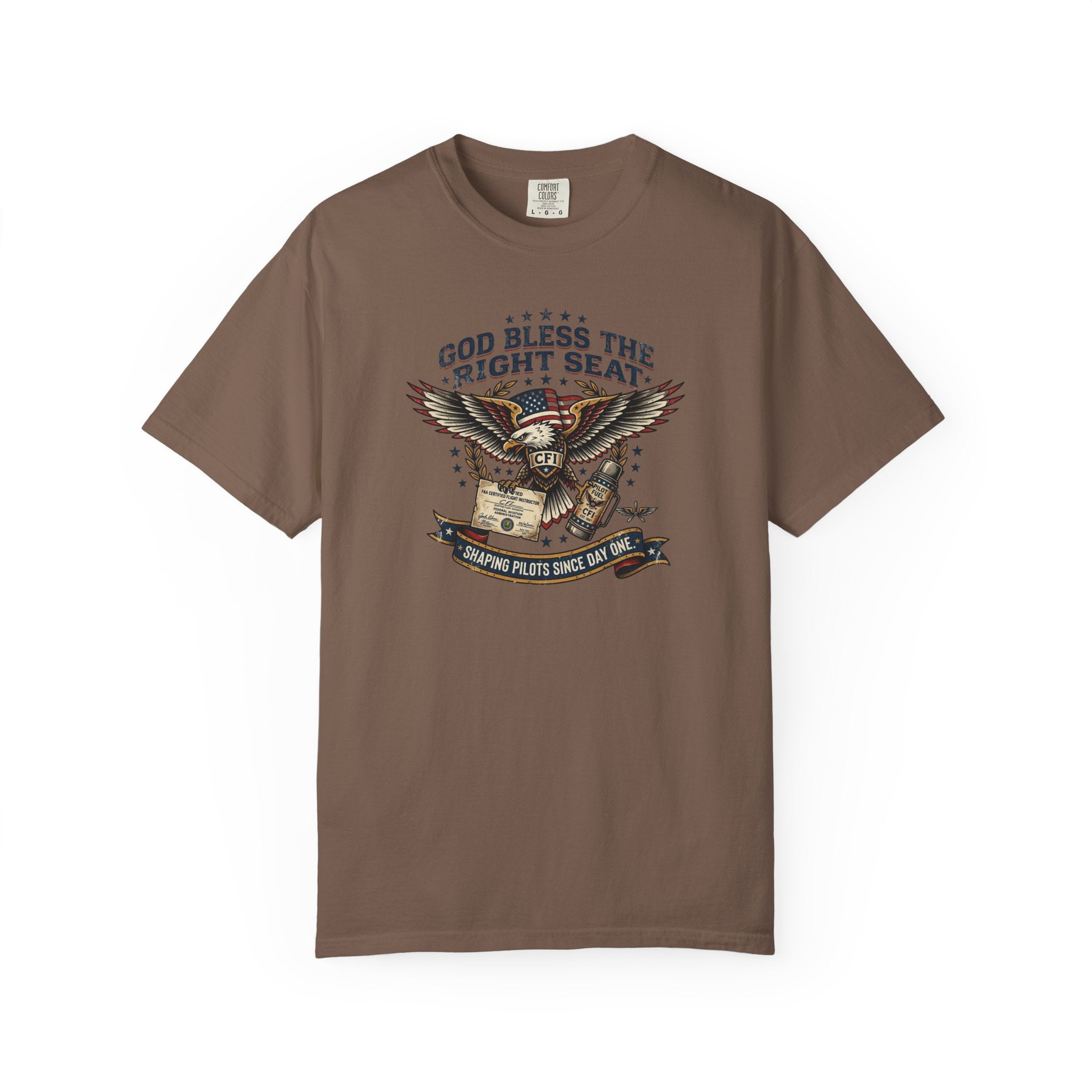 God Bless the Right Seat Pilot T-Shirt — Funny Flight Instructor Tee