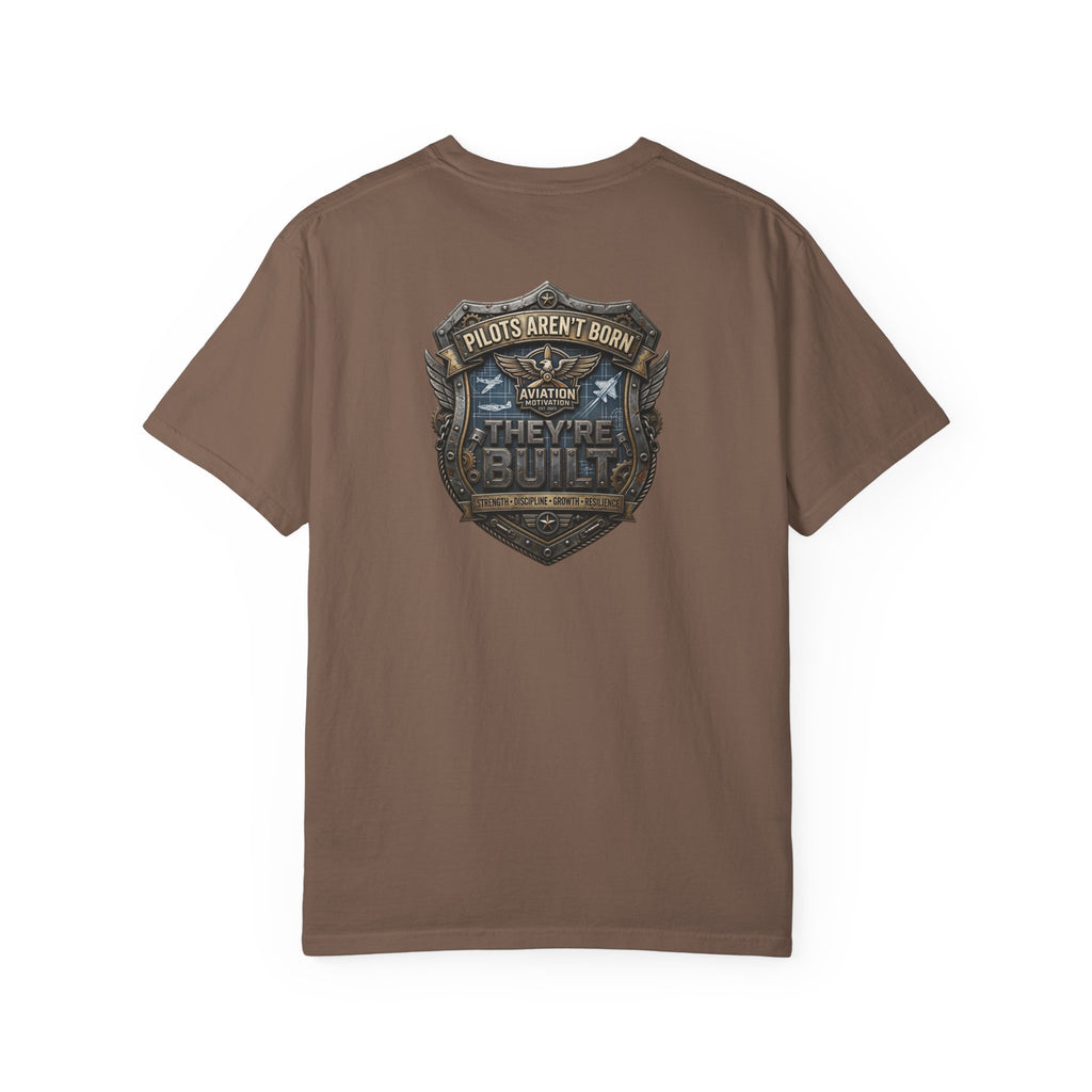 Pilots Aren't Born, They're Built T-Shirt — Aviation Motivation Signature Series