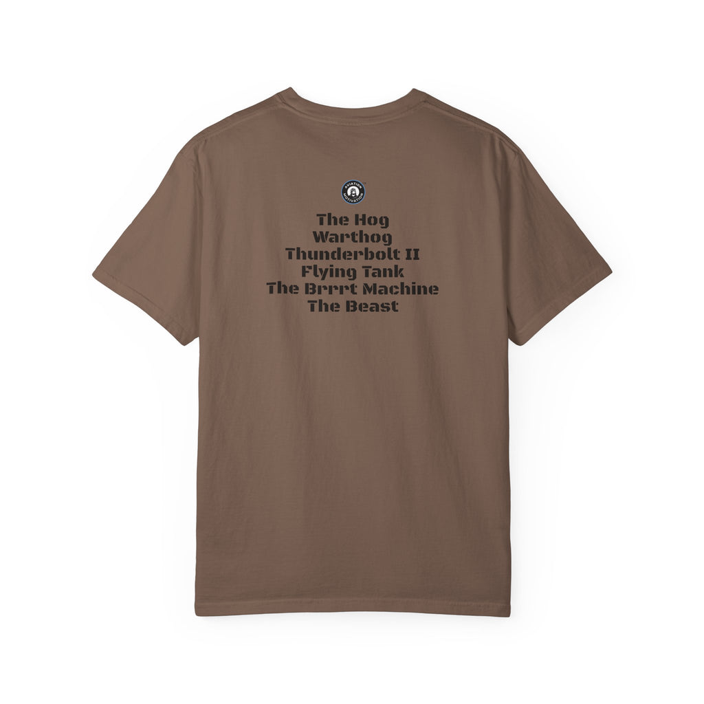 A-10 Warthog Tribute T-shirt — Military Pilot Nicknames Tee