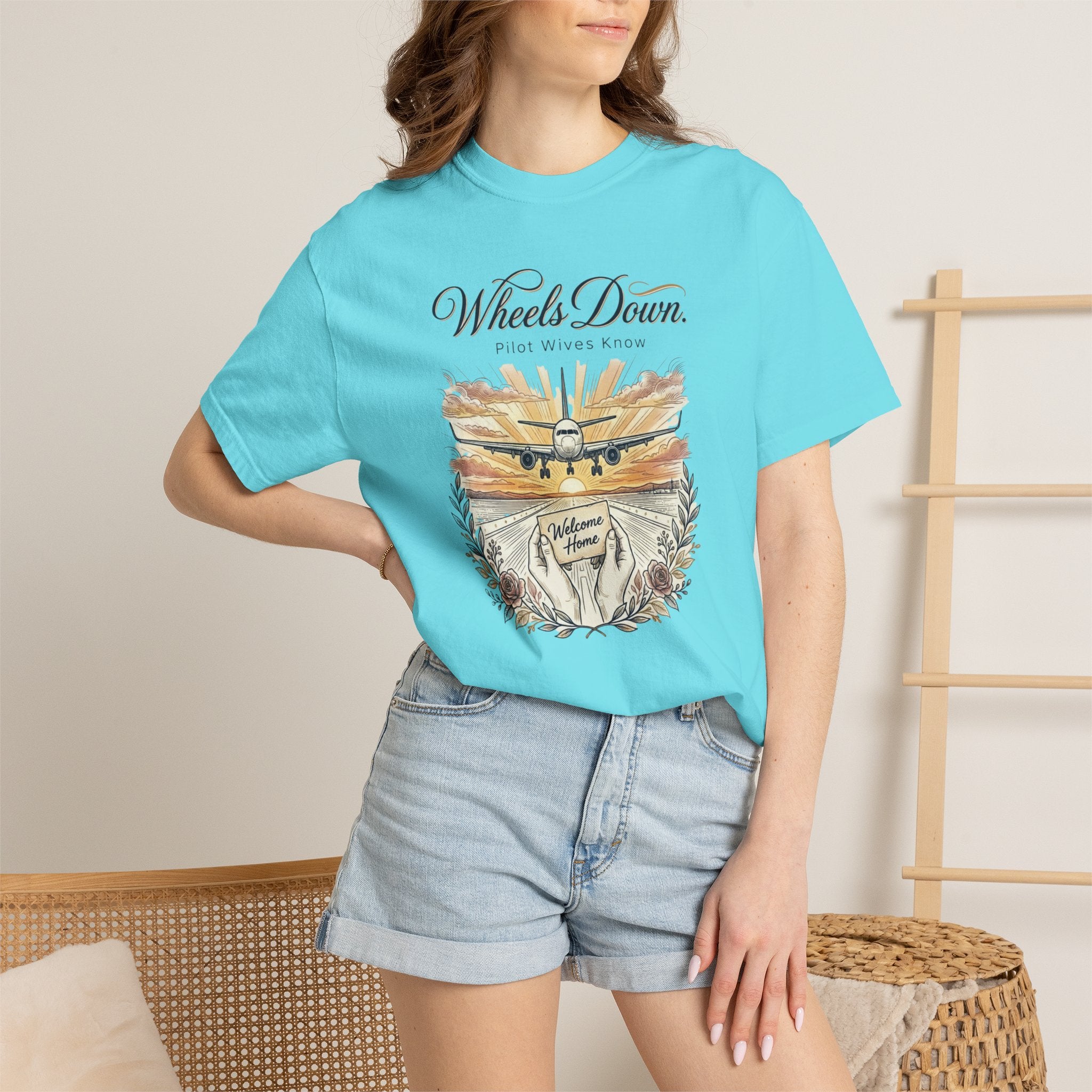 Pilot Wives Tribute T-Shirt — "Pilot Wives Know - Wheels Down"