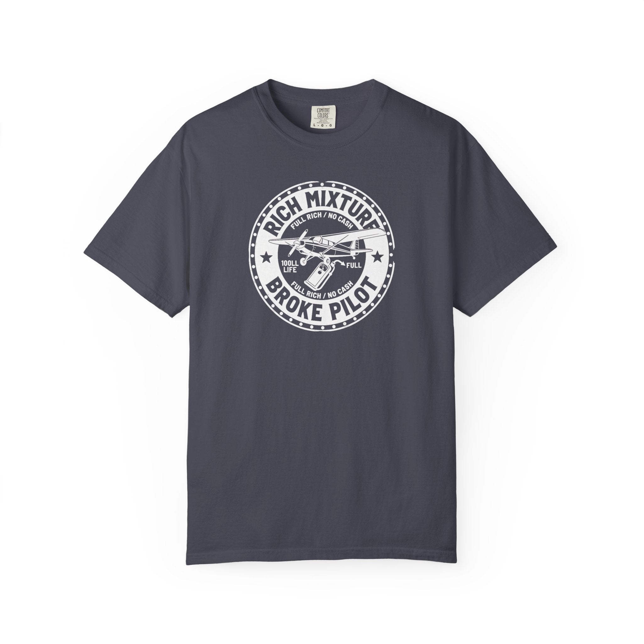 Broke Pilot T-Shirt — Funny Pilot Tee, 'Rich Mixture, Broke Pilot' Aviation Gift