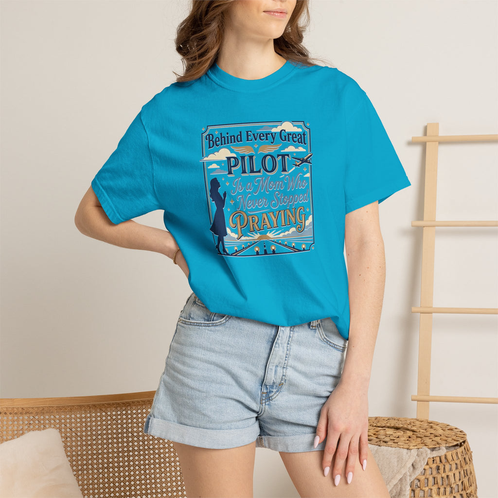 Pilot Mom Prayer T-Shirt — Emotional Aviation Tee for Prayerful Pilot Mothers