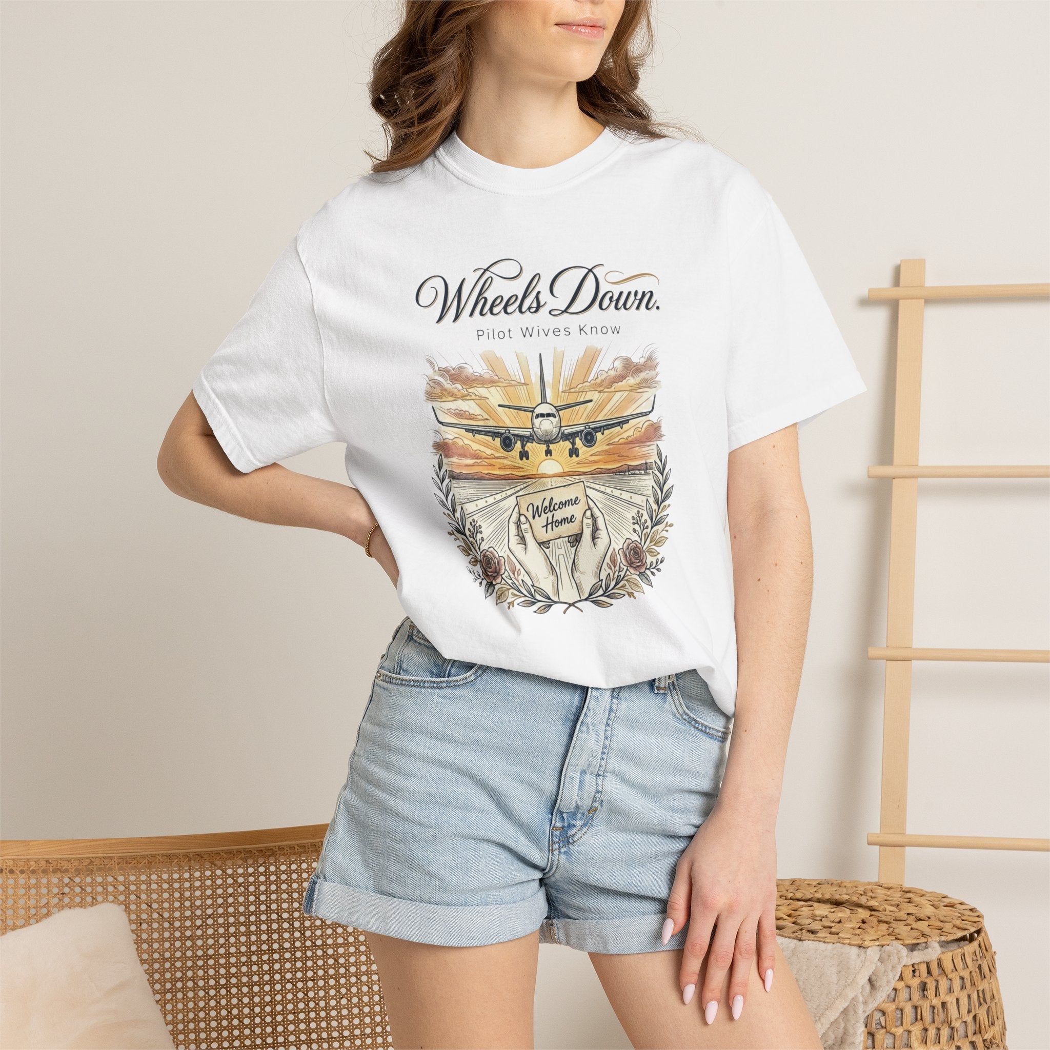 Pilot Wives Tribute T-Shirt — "Pilot Wives Know - Wheels Down"