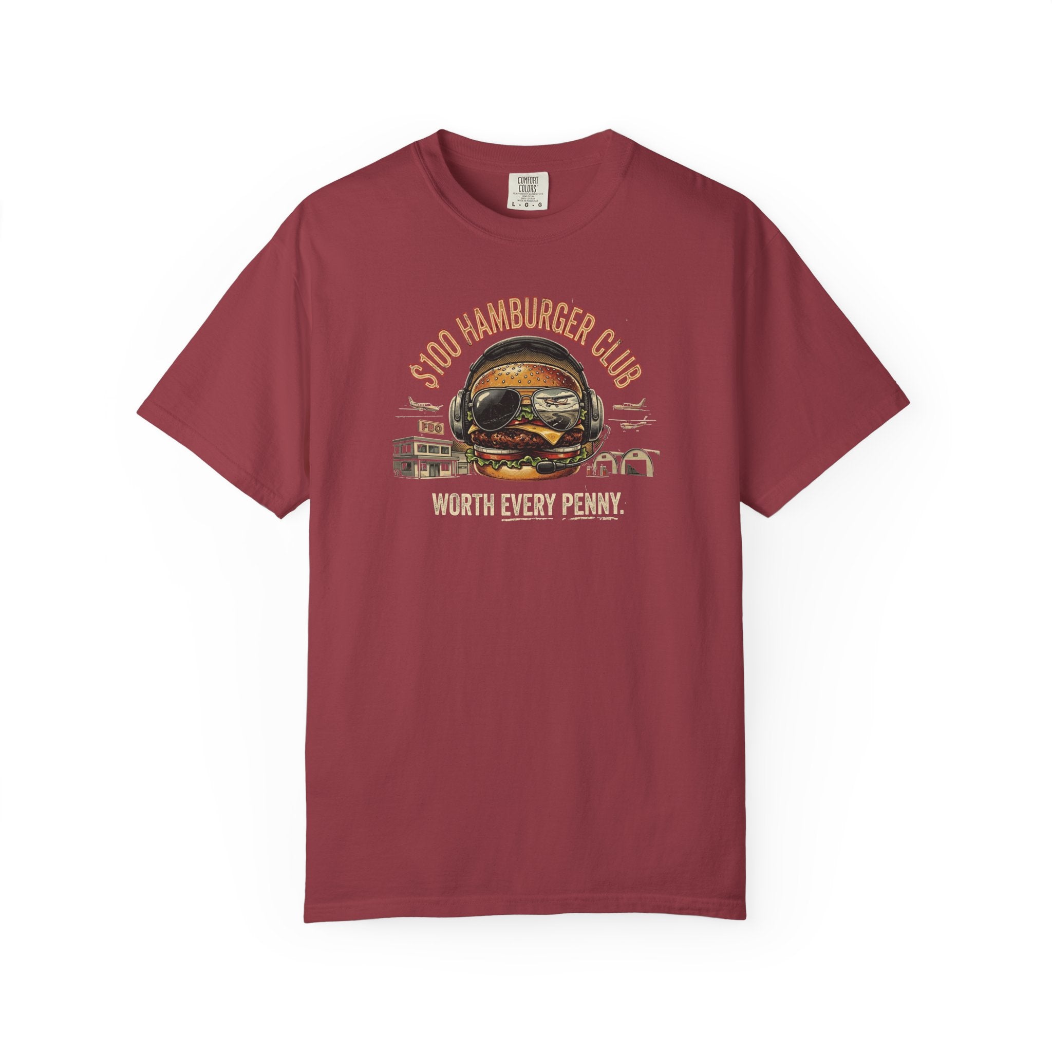 $100 Hamburger Club T-Shirt — Funny Pilot Aviation Tee