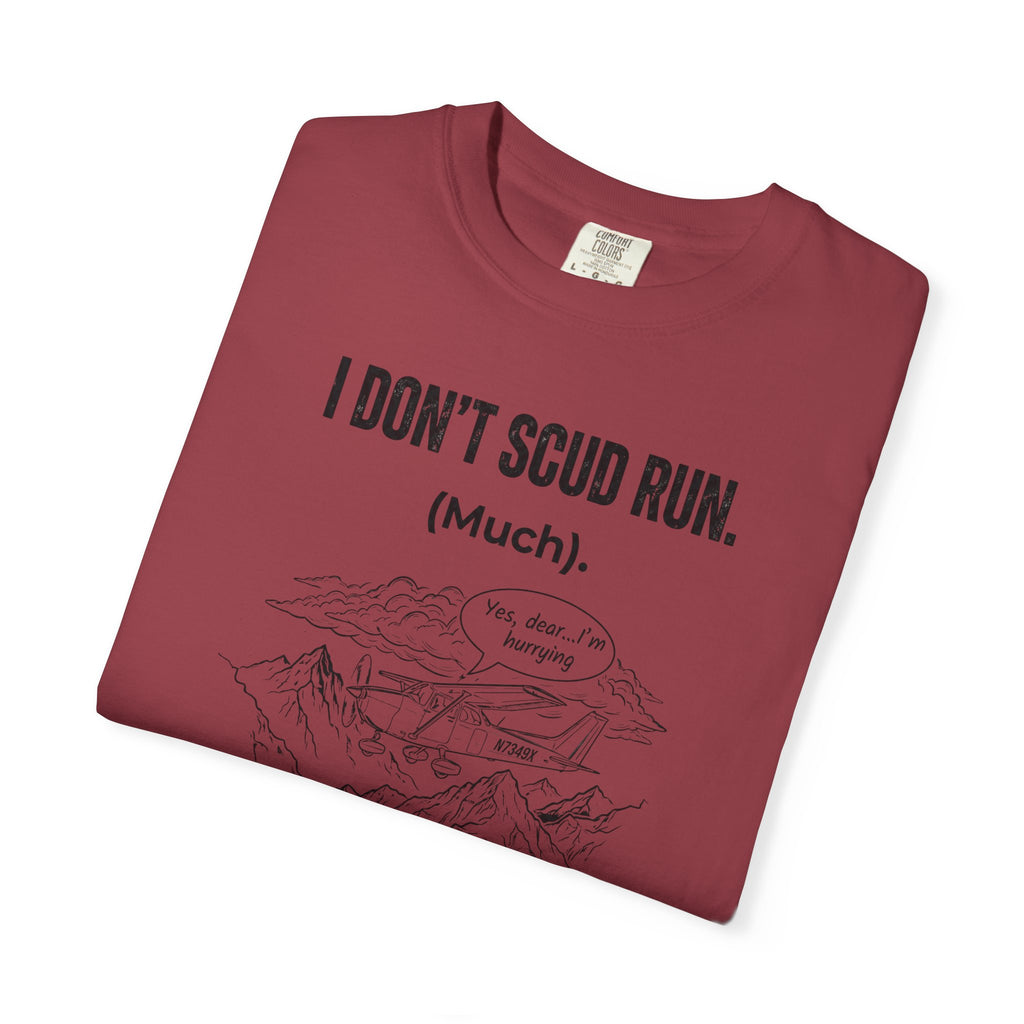 Sarcastic Pilot T‑Shirt — 'Scud Running' Aviation Tee for Pilots & Flight Fans