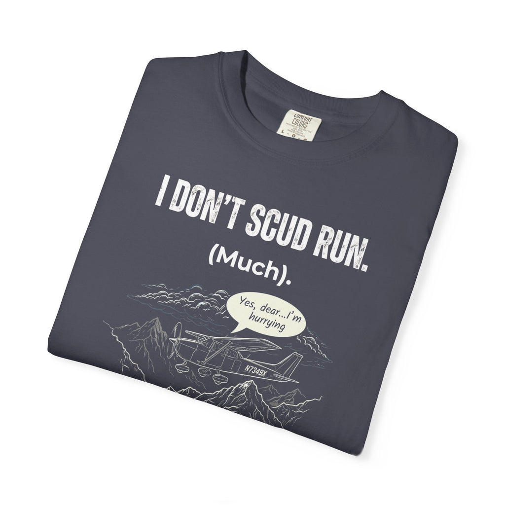 Sarcastic Pilot T‑Shirt — 'Scud Running' Aviation Tee for Pilots & Flight Fans