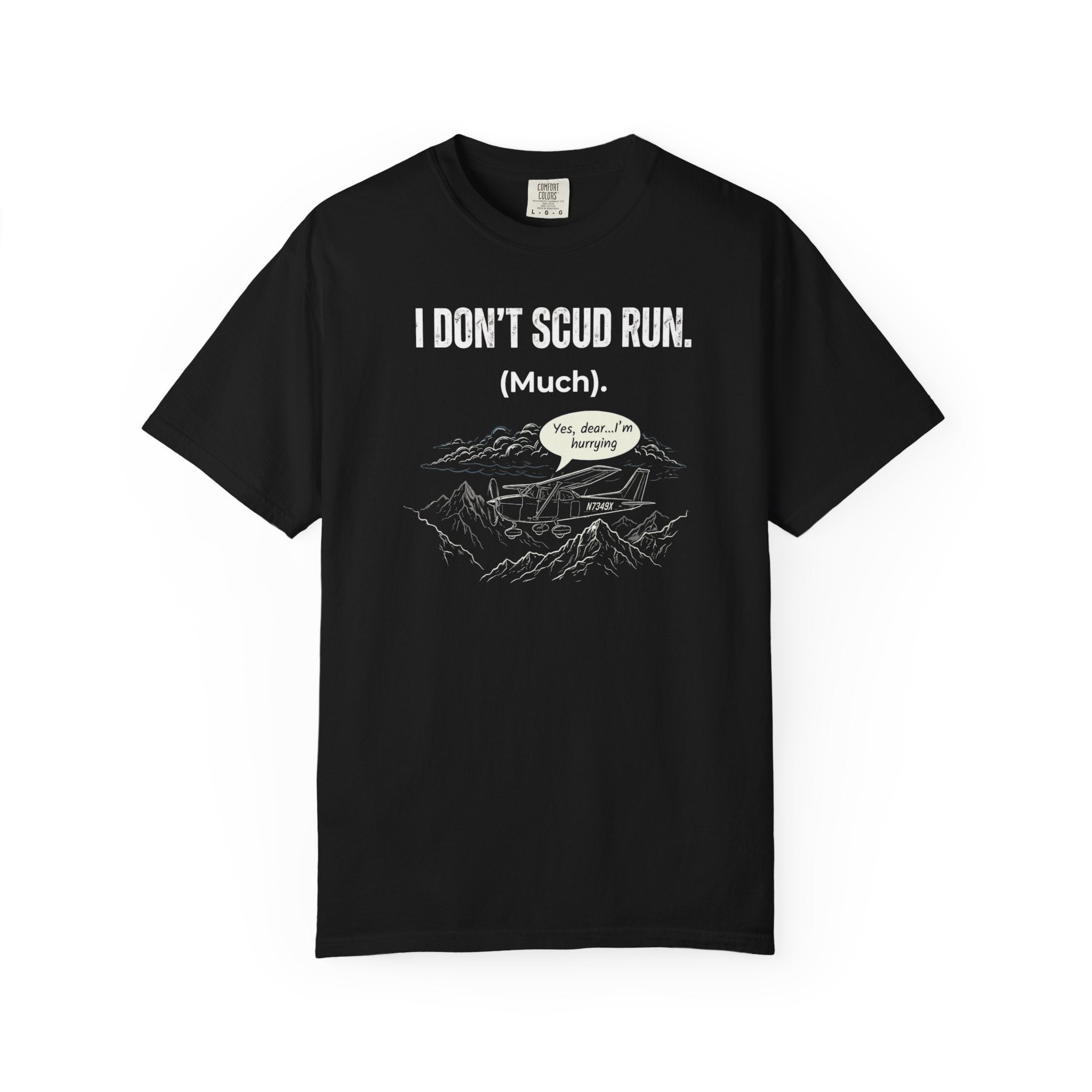 Sarcastic Pilot T‑Shirt — 'Scud Running' Aviation Tee for Pilots & Flight Fans