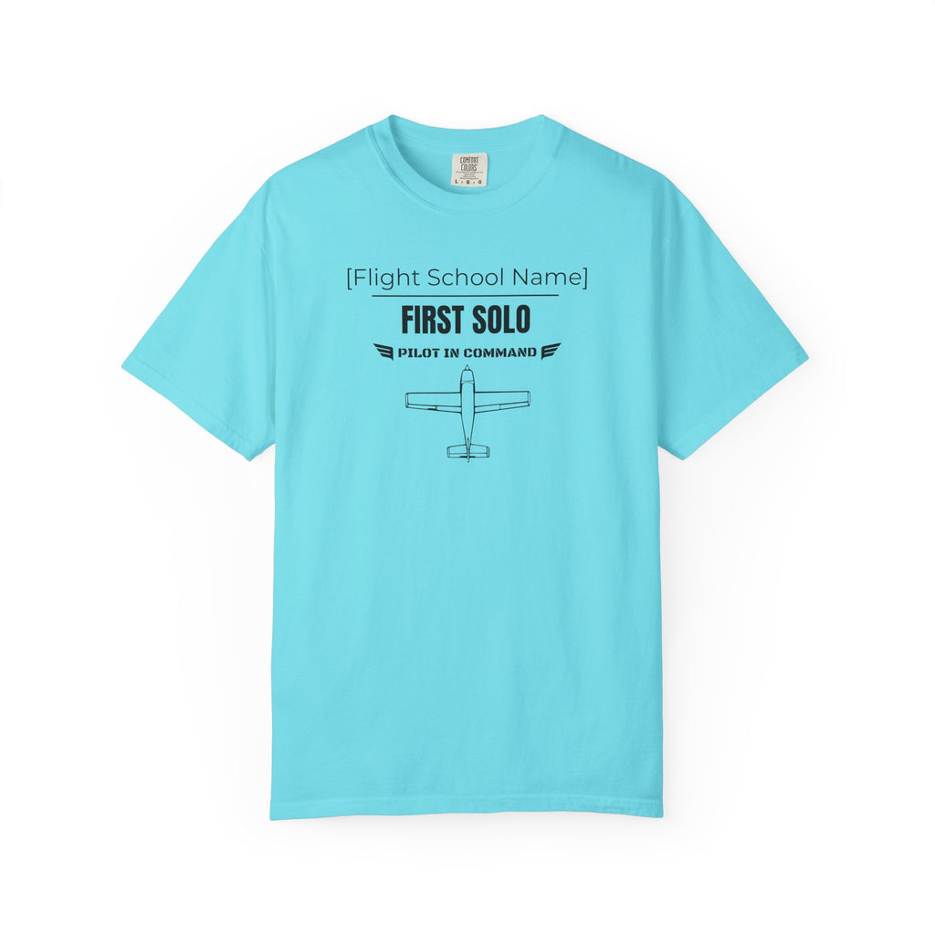 Student Pilot Solo Flight T-Shirt — Personalized Flight School Benchmark Tee