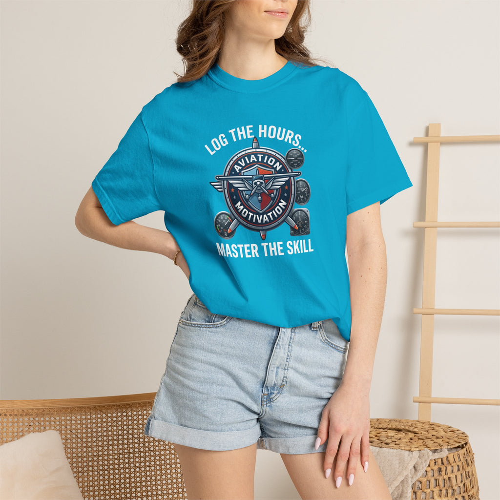 Log the Hours - Master the Skill Student Pilot tee