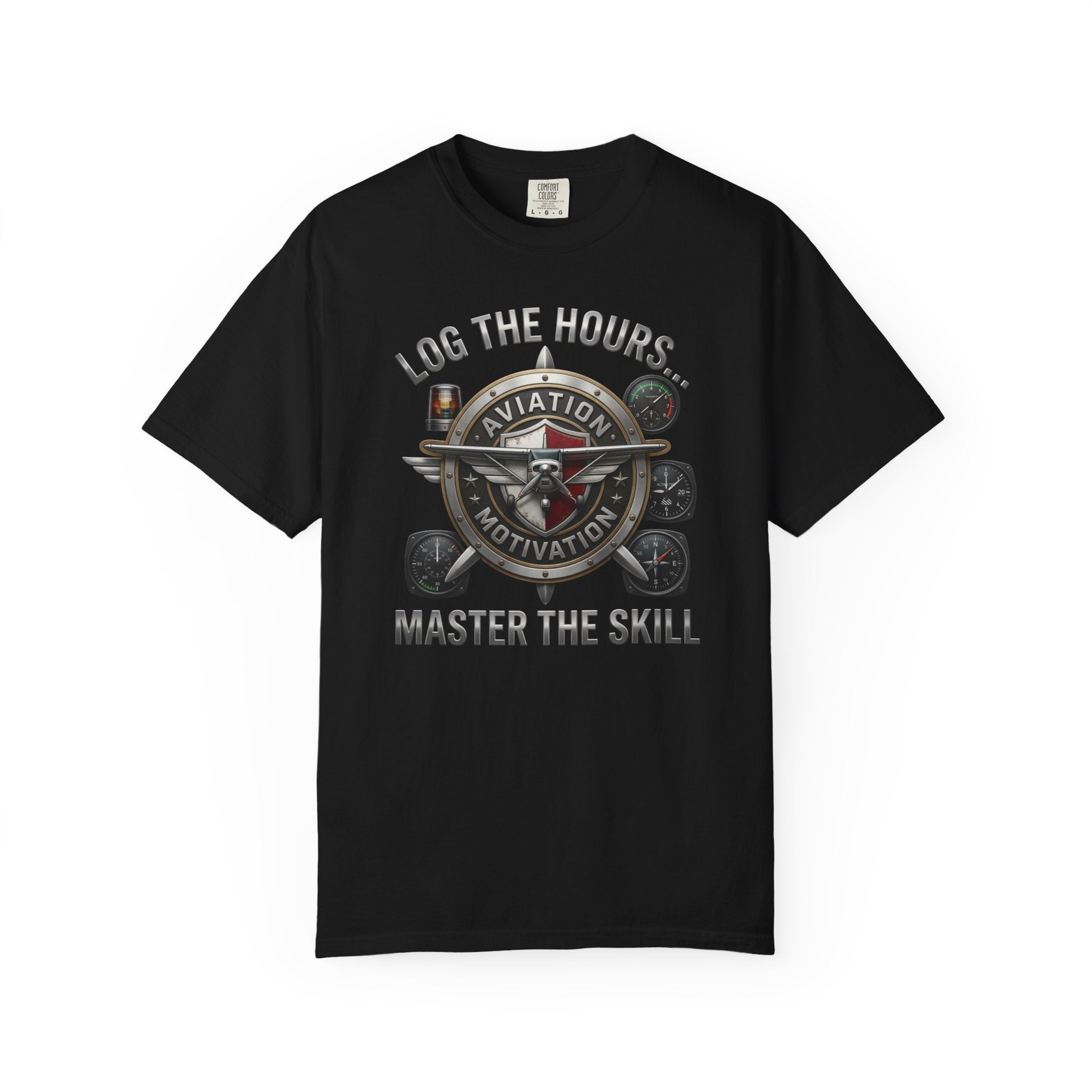 Pilot T-Shirt — "Log the Hours, Master the Skill" Aviation Tee