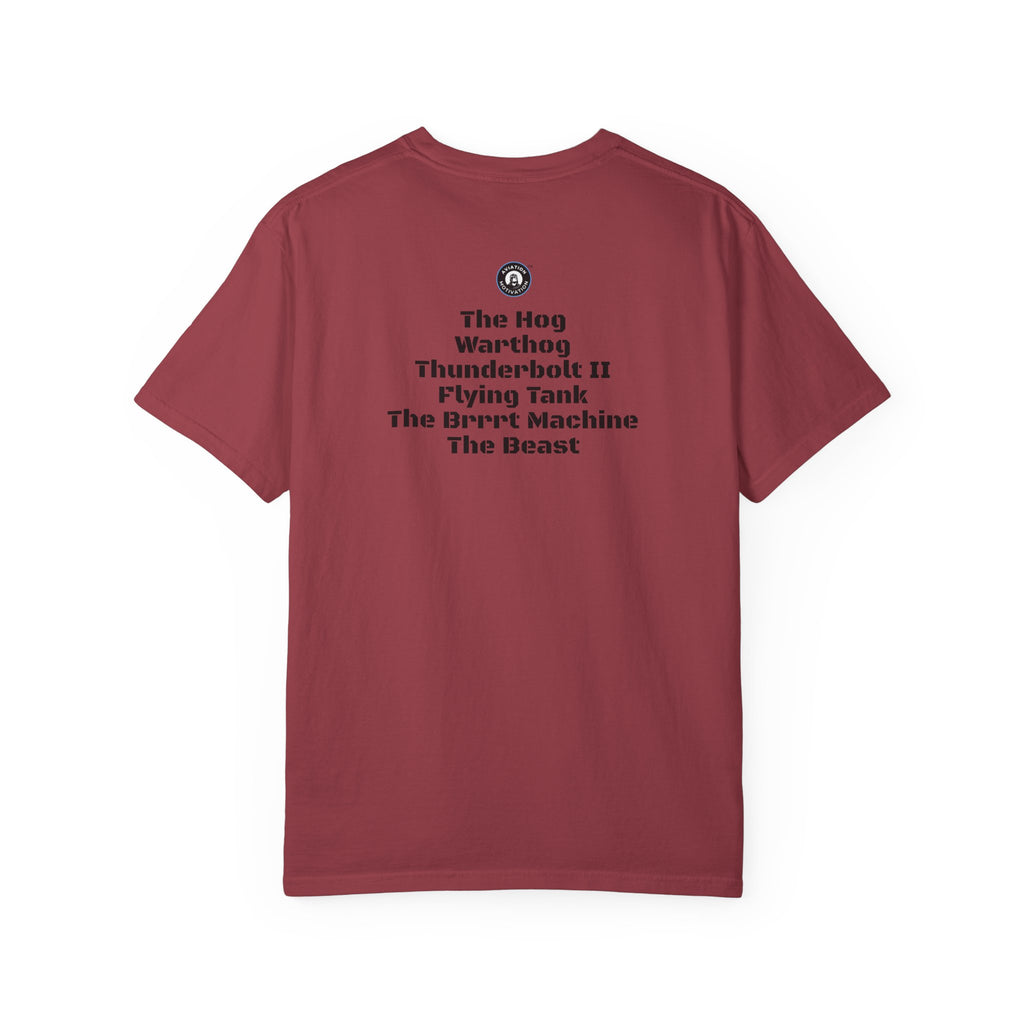 A-10 Warthog Tribute T-shirt — Military Pilot Nicknames Tee