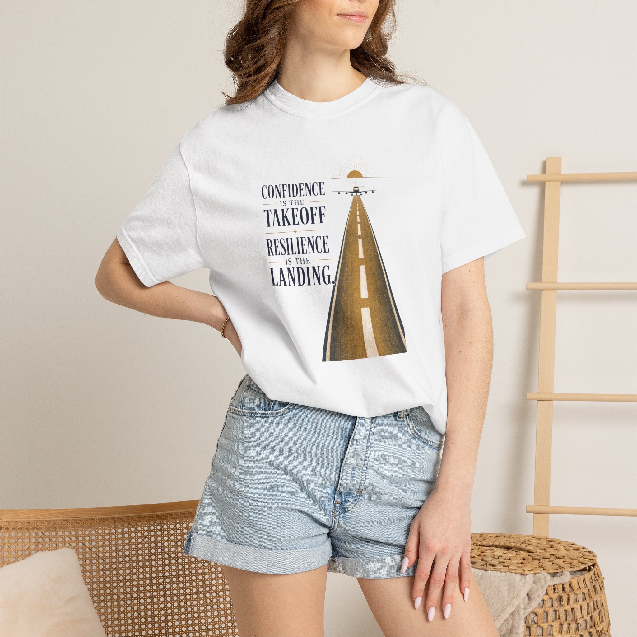 Confidence is for Takeoff. Resilience is the Landing T-Shirt – Inspirational Pilot Graphic Tee