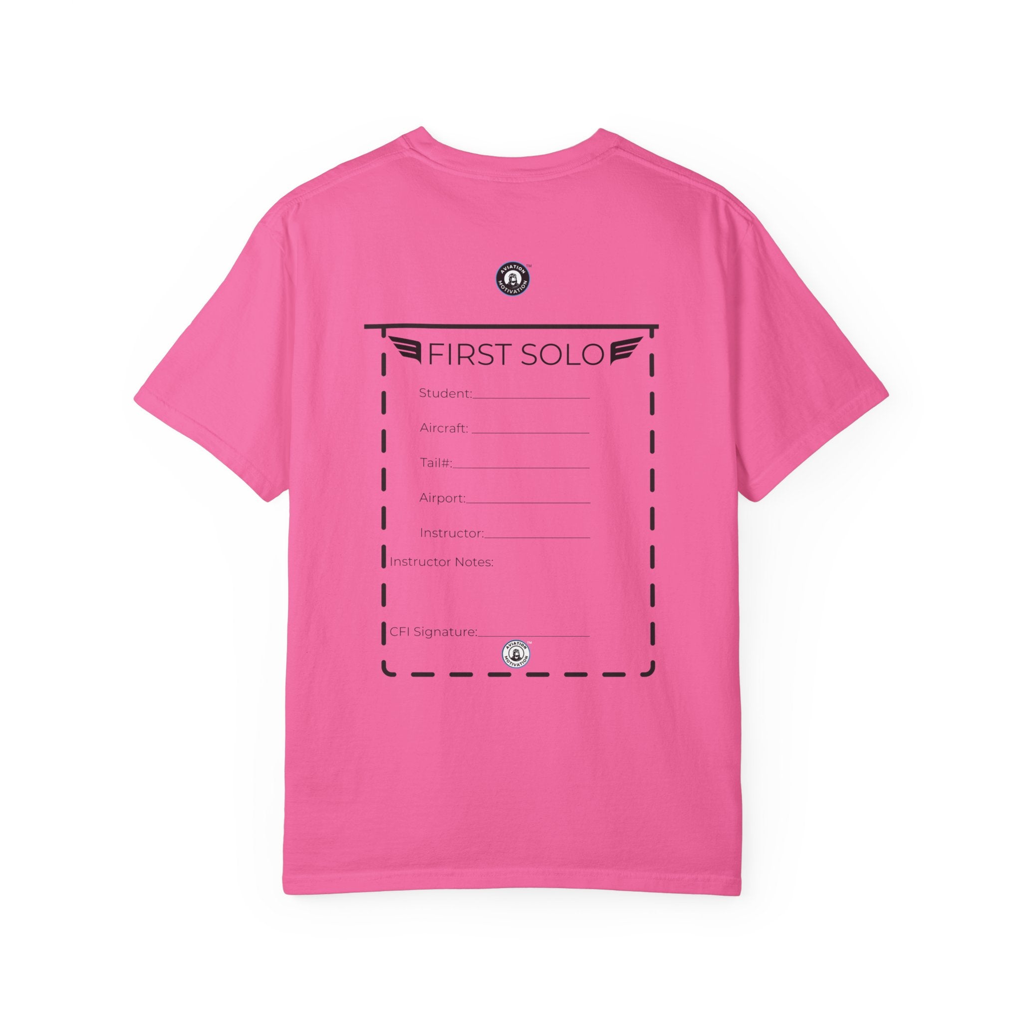 Student Pilot Solo Flight T-Shirt — Personalized Flight School Benchmark Tee