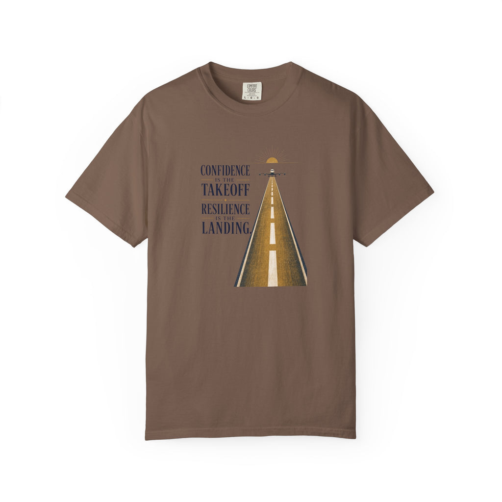 Confidence is for Takeoff. Resilience is the Landing T-Shirt – Inspirational Pilot Graphic Tee