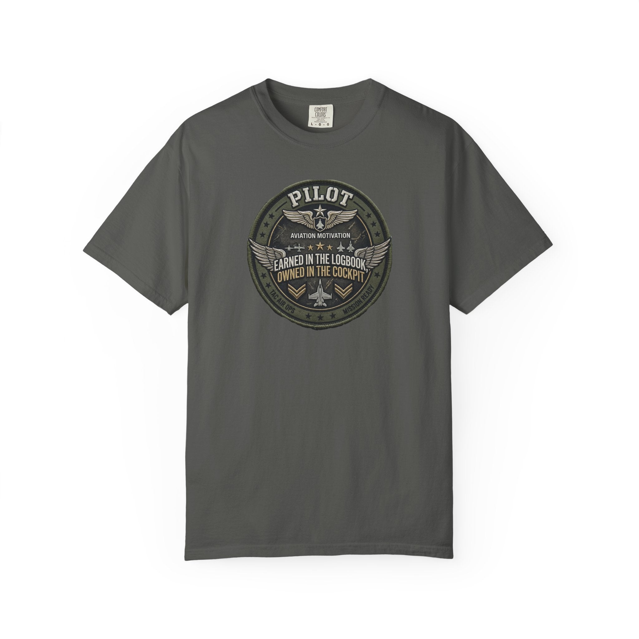 Military Pilot Tee — Owned in the Cockpit. Earned in the Logbook.