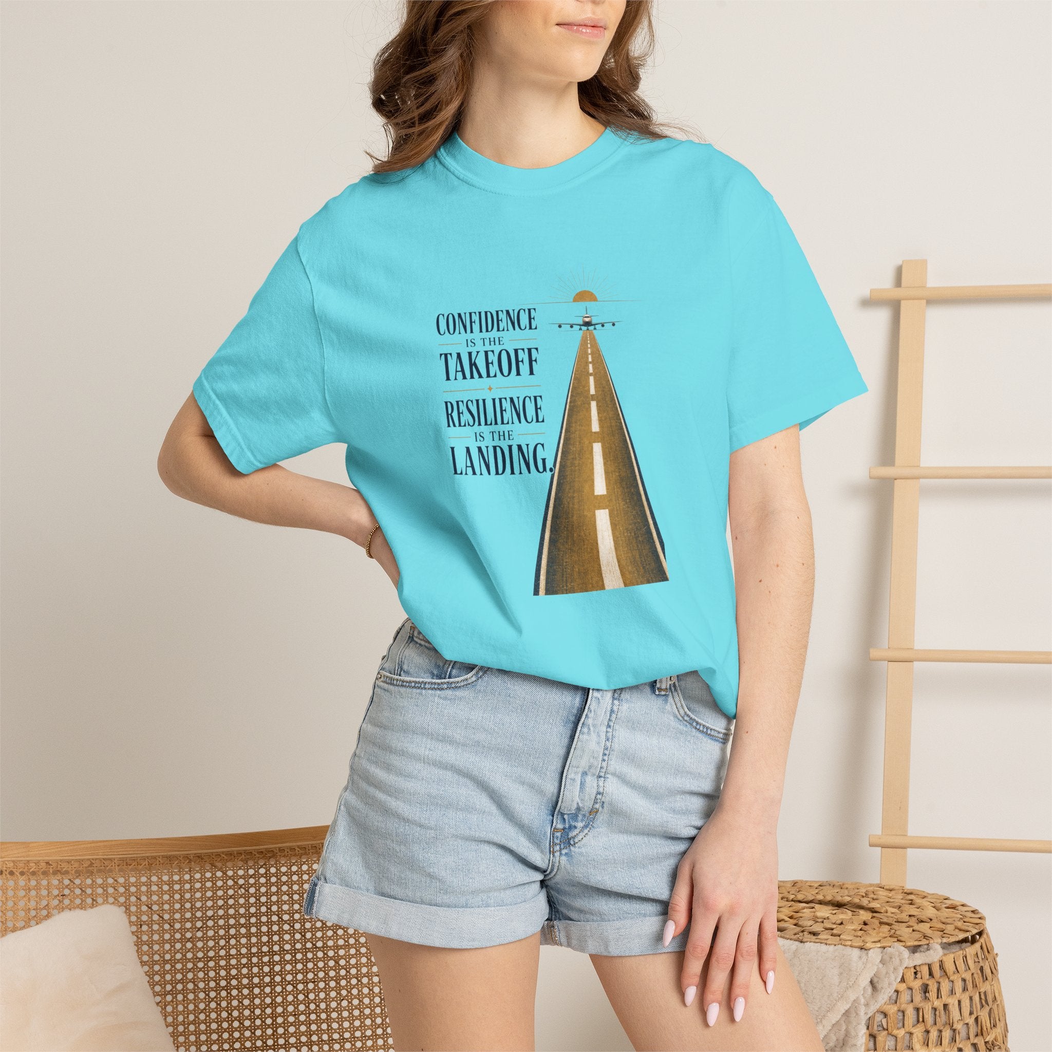 Confidence is for Takeoff. Resilience is the Landing T-Shirt – Inspirational Pilot Graphic Tee