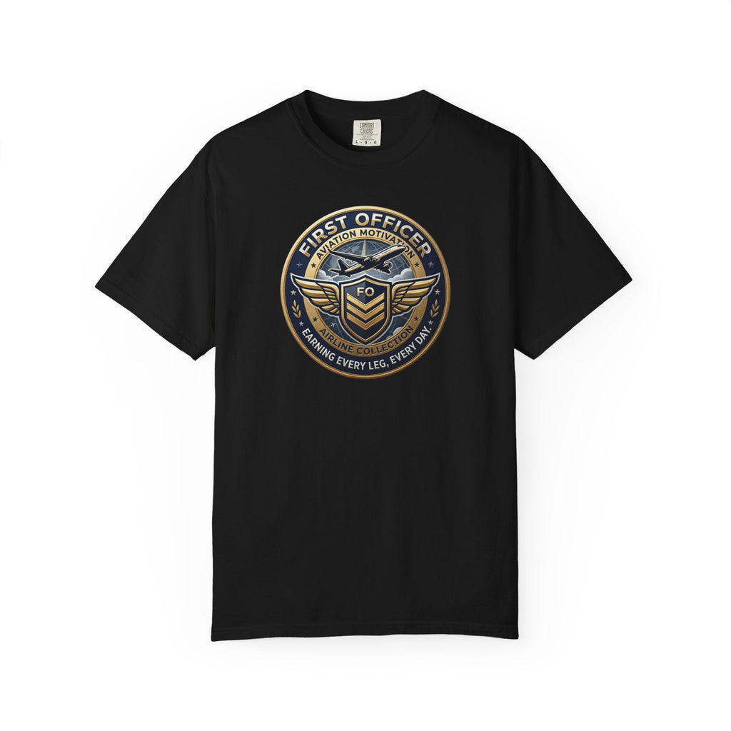 First Officer Pilot T-Shirt — Bold Airline Crew Tee