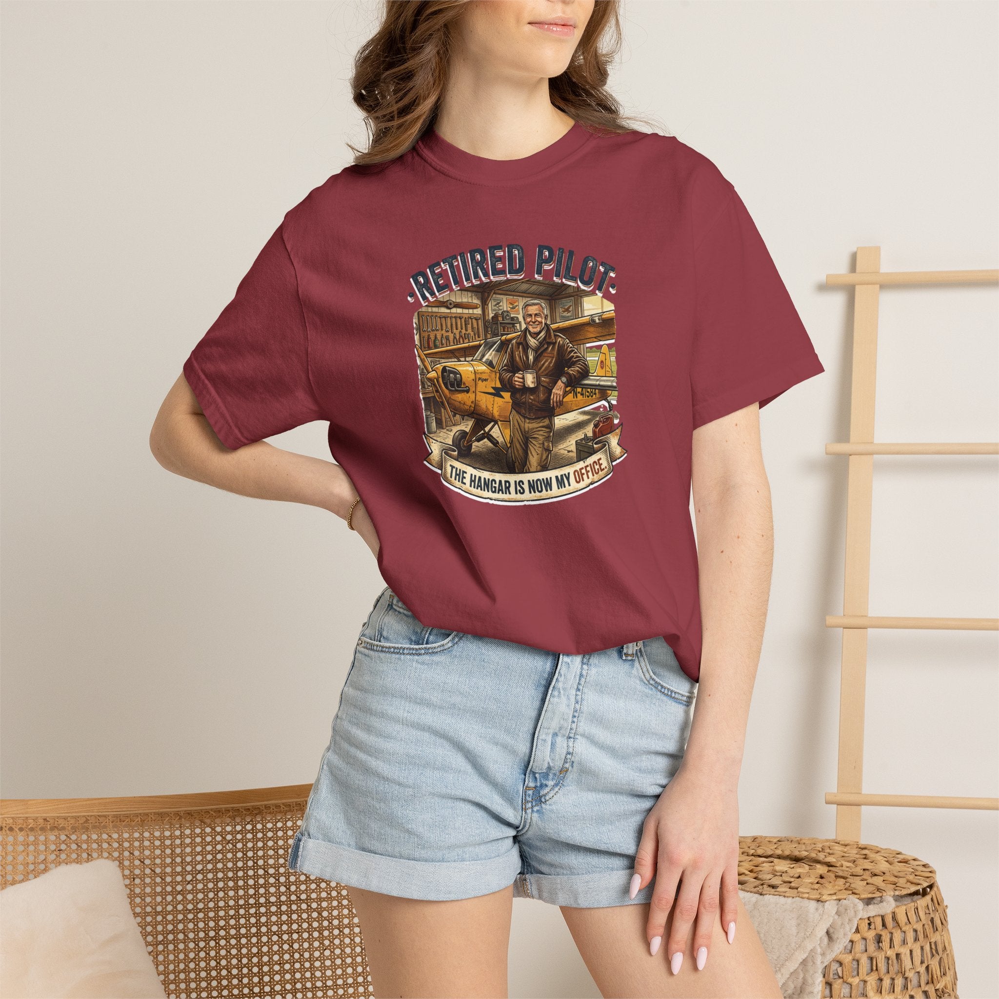 Retired Pilot shirt - The Hangar is Now My Office