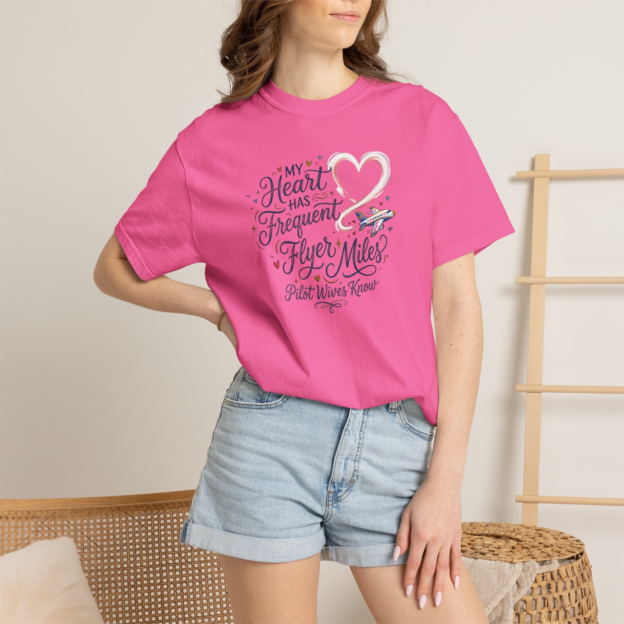 Pilot Wives Tribute T-Shirt — "My Heart Has Frequent Flier Miles"
