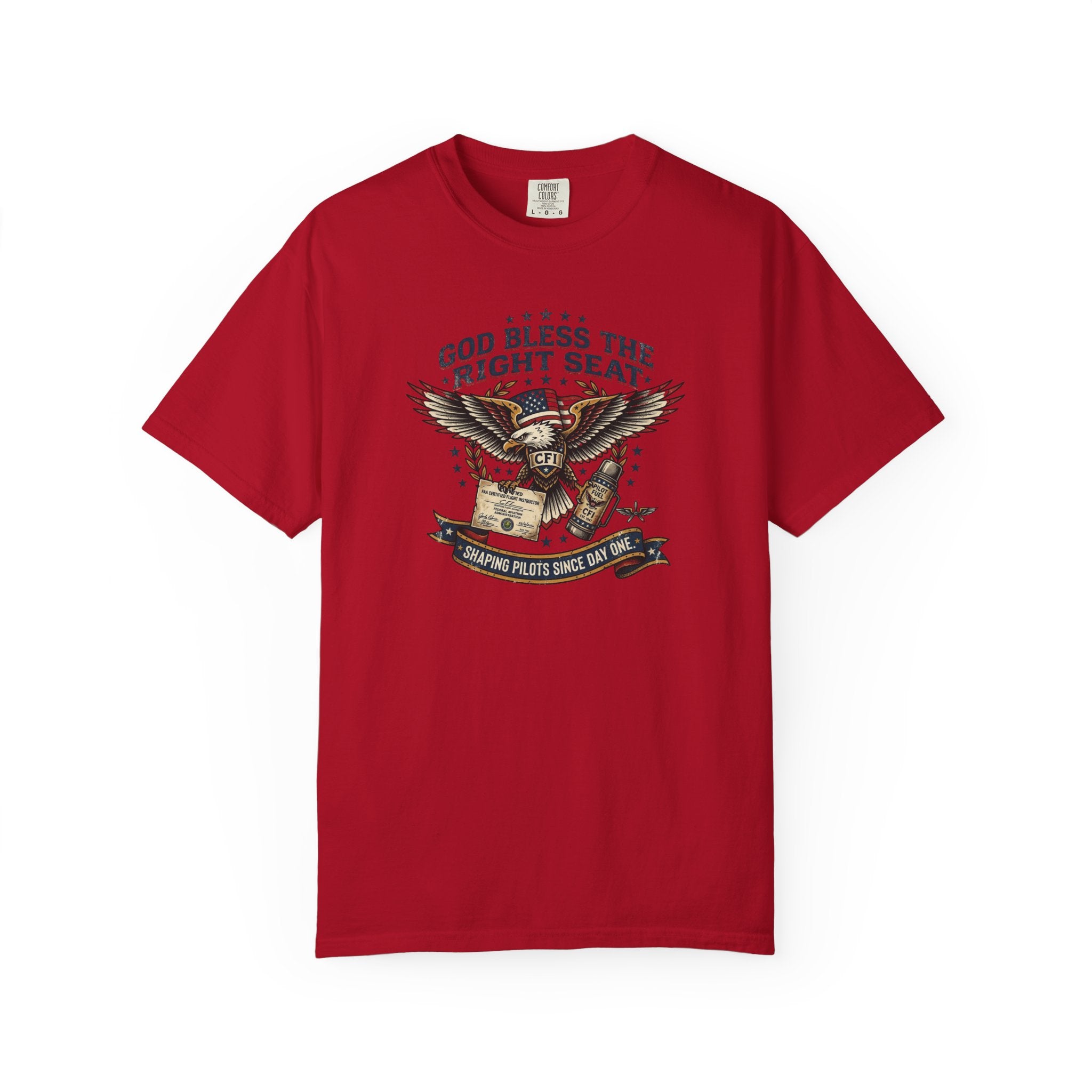 God Bless the Right Seat Pilot T-Shirt — Funny Flight Instructor Tee