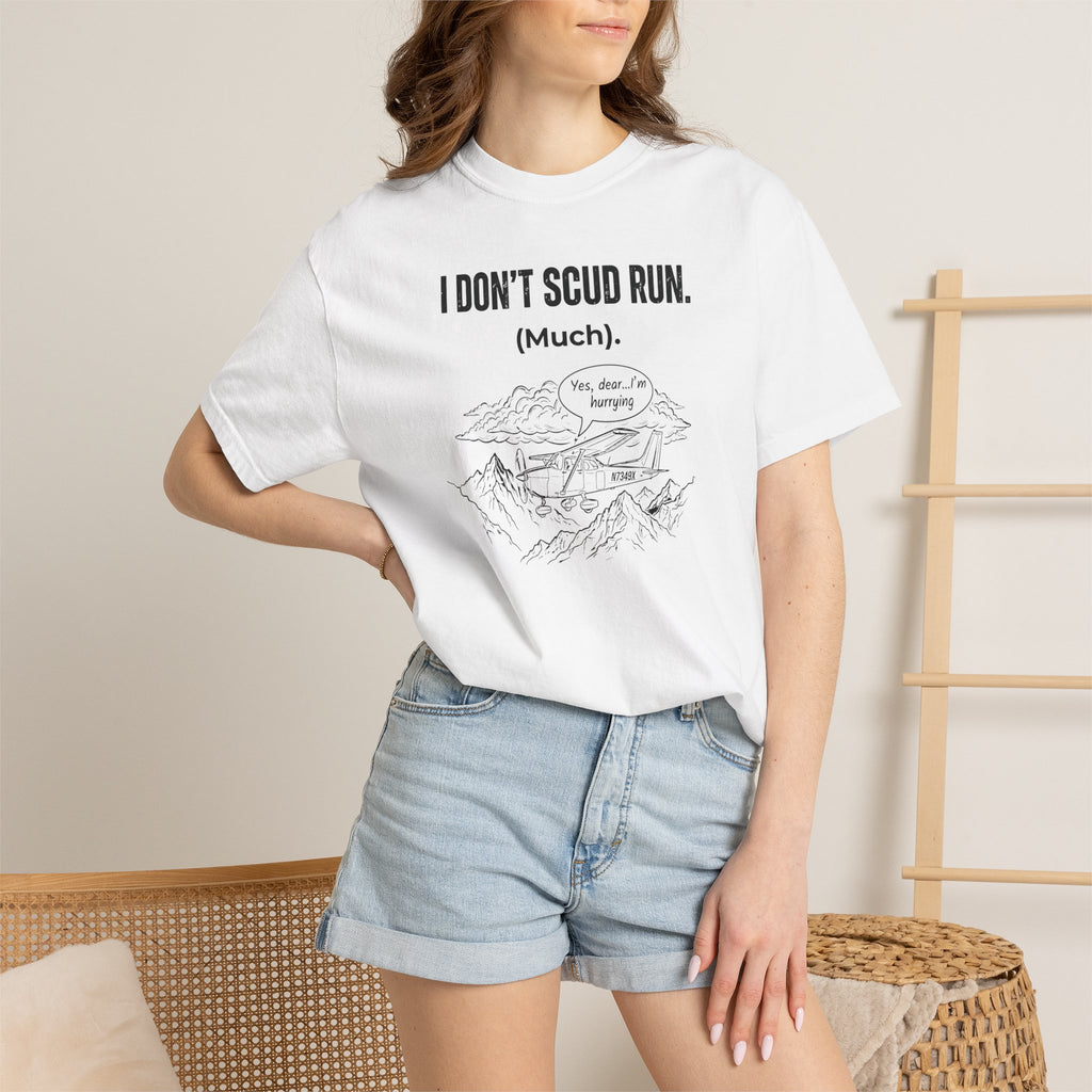Sarcastic Pilot T‑Shirt — 'Scud Running' Aviation Tee for Pilots & Flight Fans