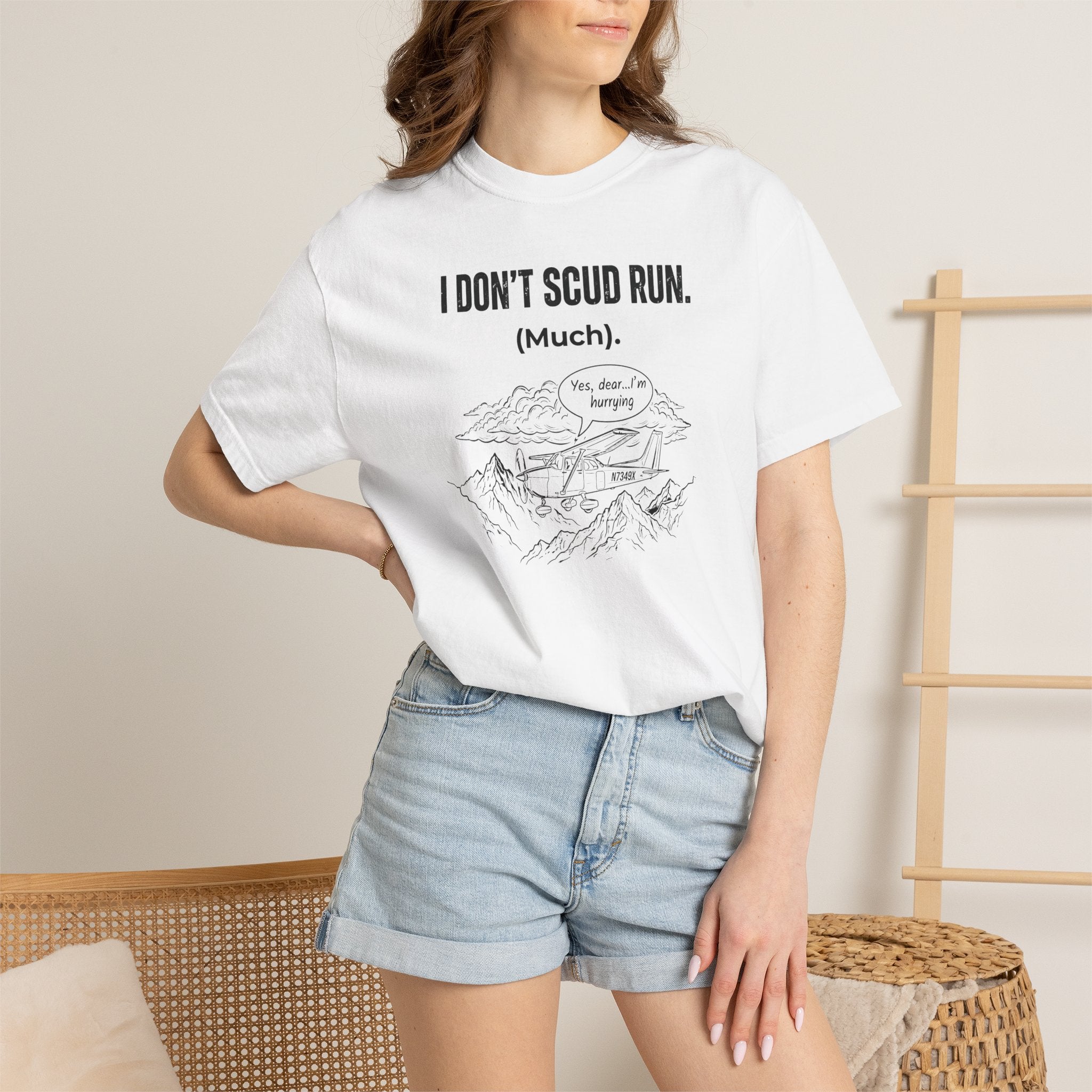 Sarcastic Pilot T‑Shirt — 'Scud Running' Aviation Tee for Pilots & Flight Fans