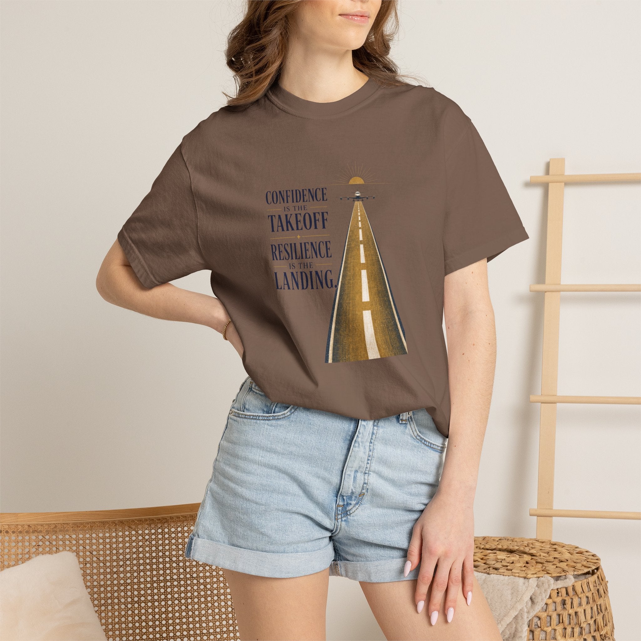Confidence is for Takeoff. Resilience is the Landing T-Shirt – Inspirational Pilot Graphic Tee