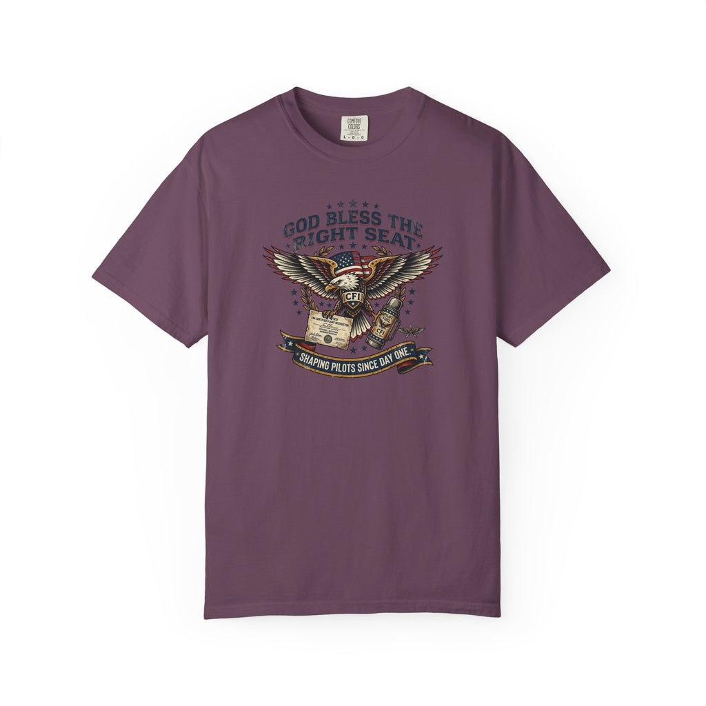 God Bless the Right Seat Pilot T-Shirt — Funny Flight Instructor Tee
