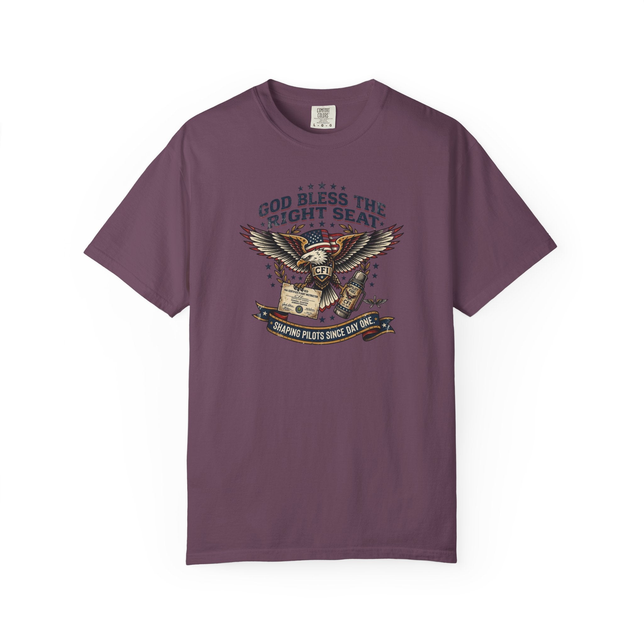 God Bless the Right Seat Pilot T-Shirt — Funny Flight Instructor Tee