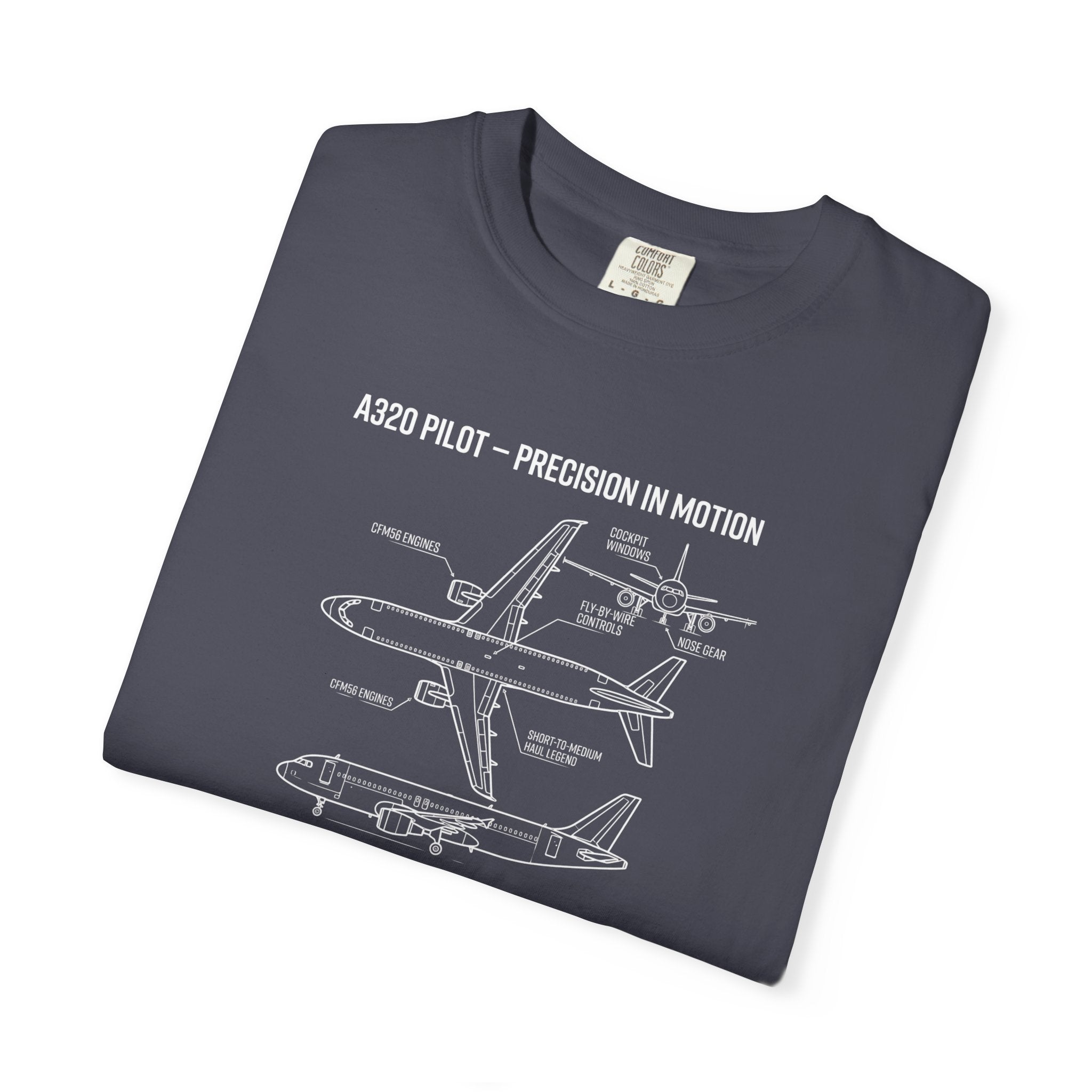 Airbus A320 Schematic T-Shirt — 'Precision in Motion' Aviation Tee