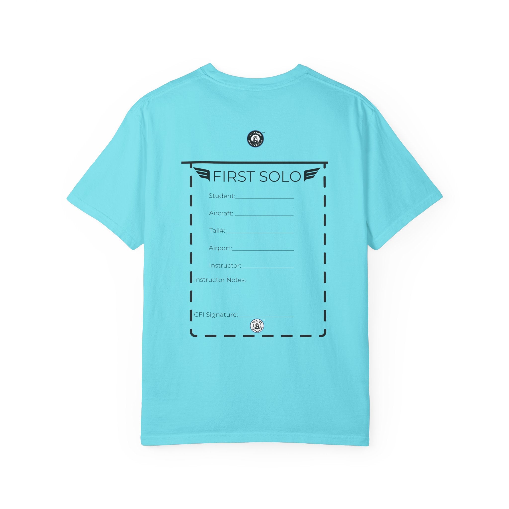 Student Pilot Solo Flight T-Shirt — Personalized Flight School Benchmark Tee
