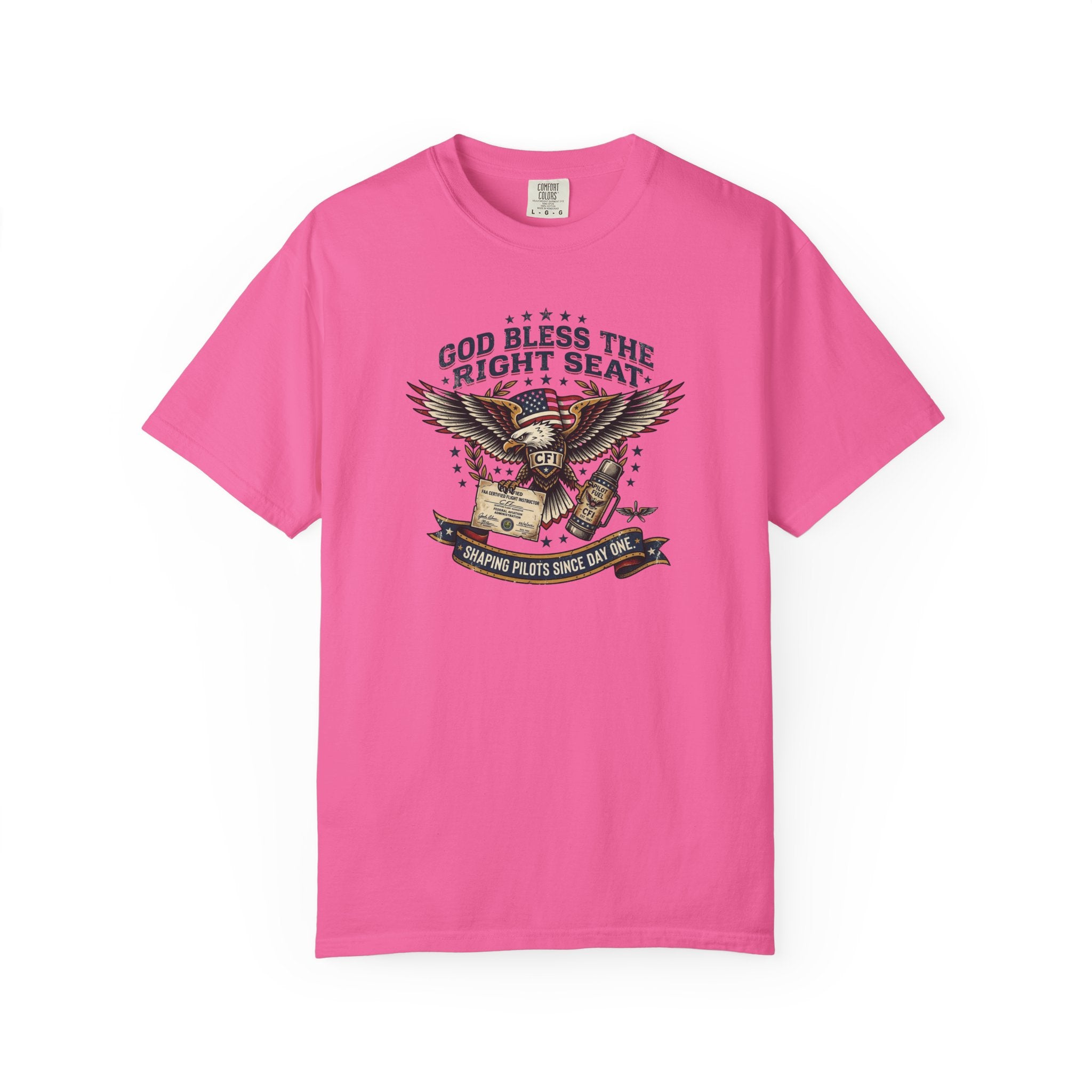 God Bless the Right Seat Pilot T-Shirt — Funny Flight Instructor Tee