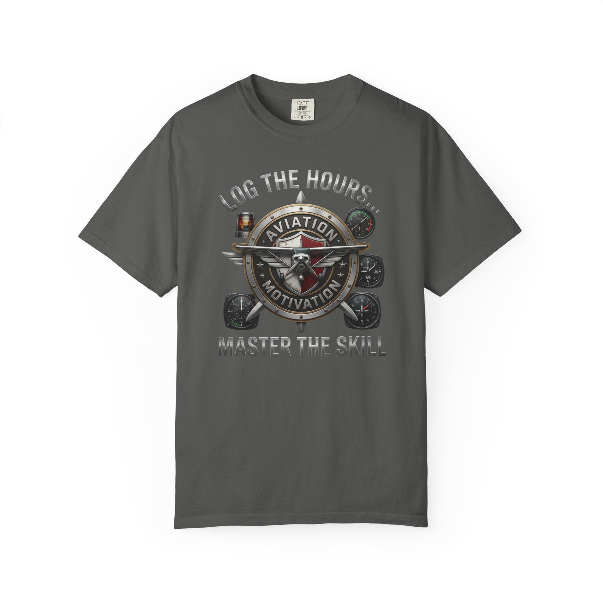 Pilot T-Shirt — "Log the Hours, Master the Skill" Aviation Tee