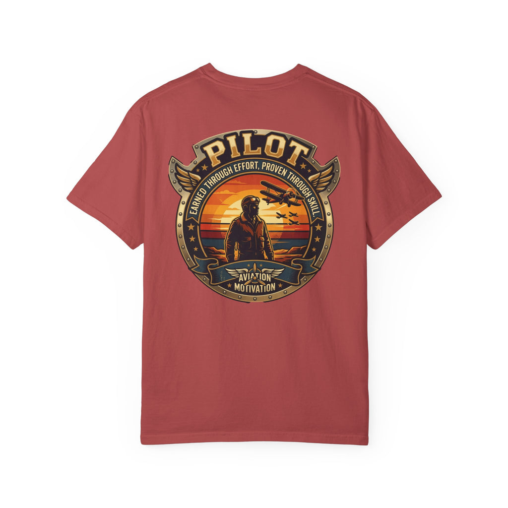 Earned Through Effort, Proven Through Skill Pilot T-Shirt — Aviation Motivation Signature Series